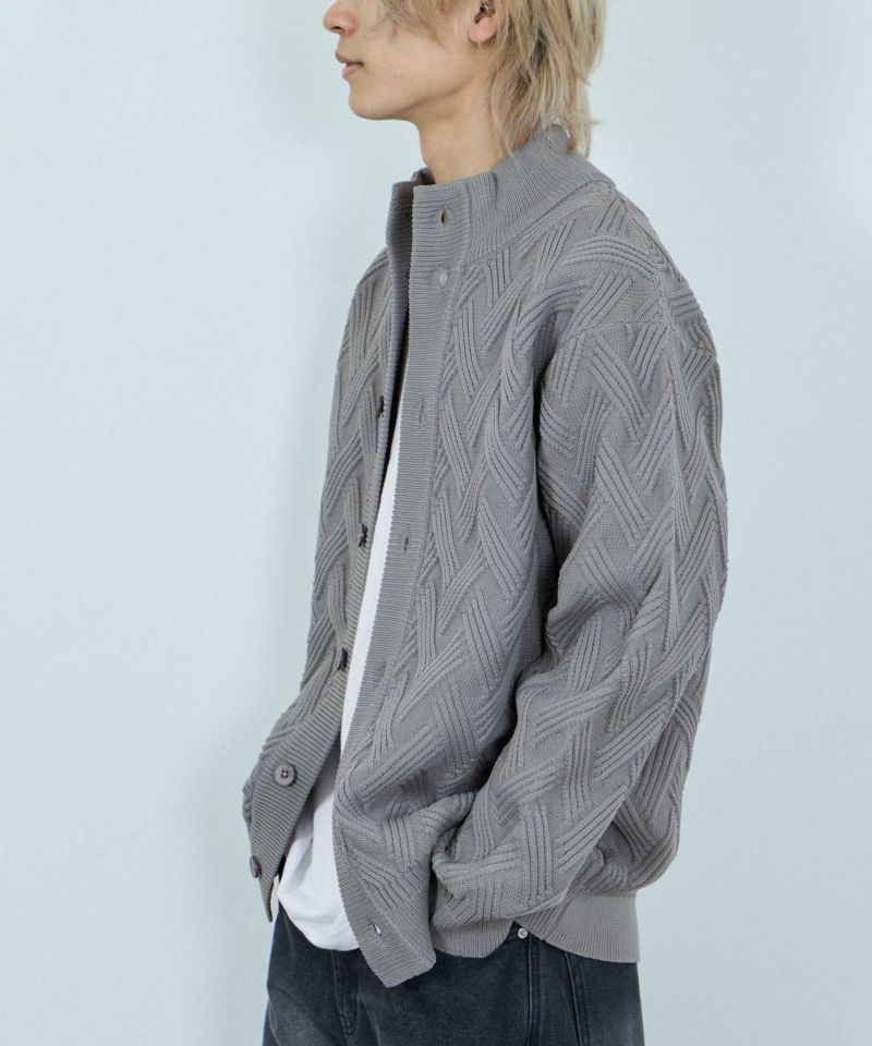 [さらに50%OFF]NAVY  リンクススタンドネックカーディガン メンズ商品画像-2