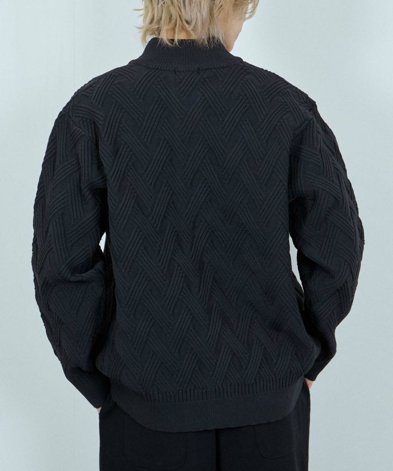 NAVY  リンクススタンドネックカーディガン メンズ商品画像-4