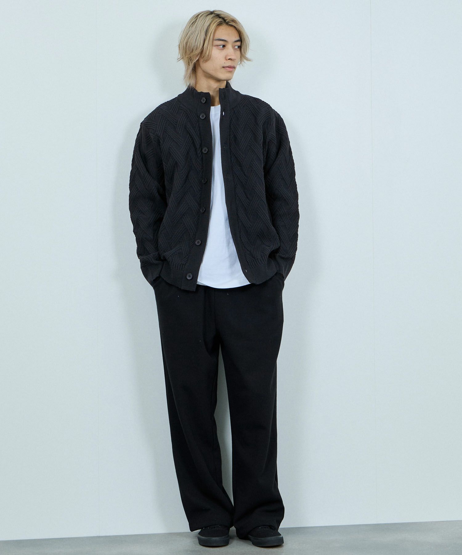 [さらに50%OFF]NAVY  リンクススタンドネックカーディガン メンズ商品サムネイル-5