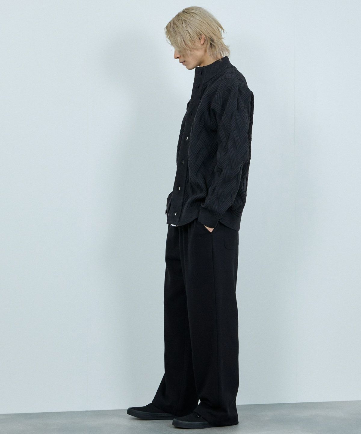  [期間限定価格]NAVY リンクススタンドネックカーディガン メンズ