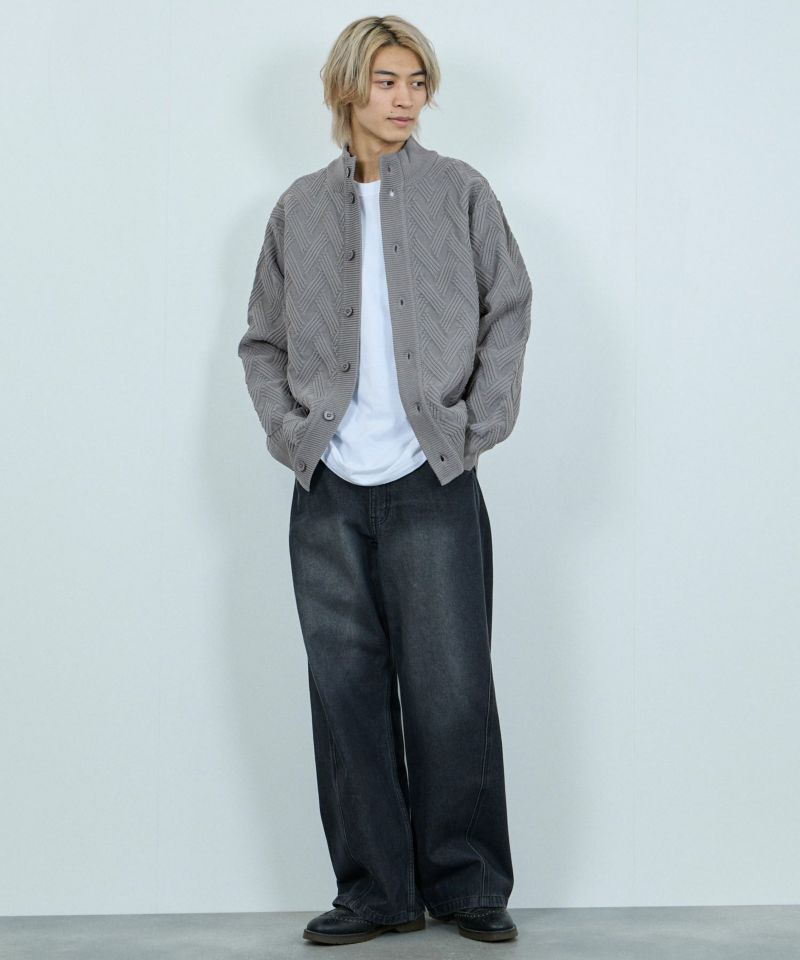 [さらに50%OFF]NAVY  リンクススタンドネックカーディガン メンズ商品画像-8