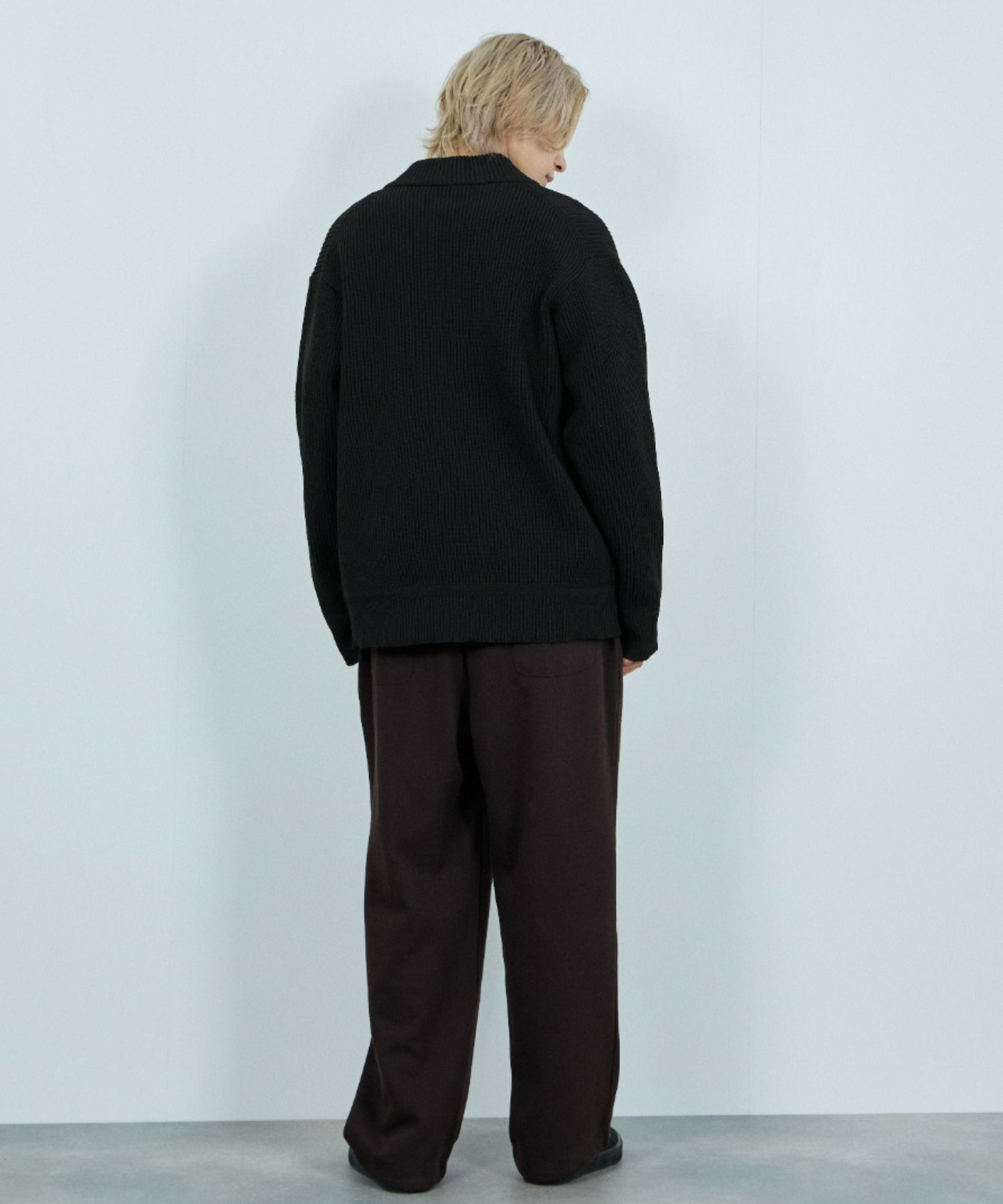 [期間限定価格]NAVY 畦ドライバーズニットブルゾン メンズ