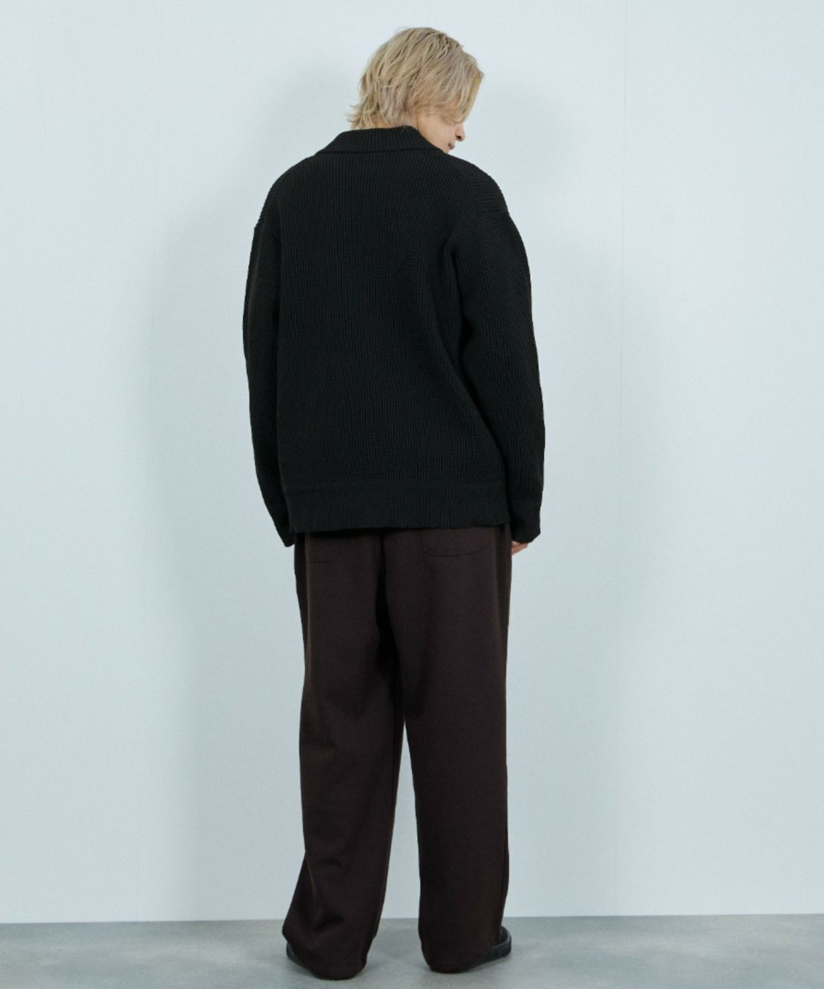 [期間限定価格]NAVY 畦ドライバーズニットブルゾン メンズ