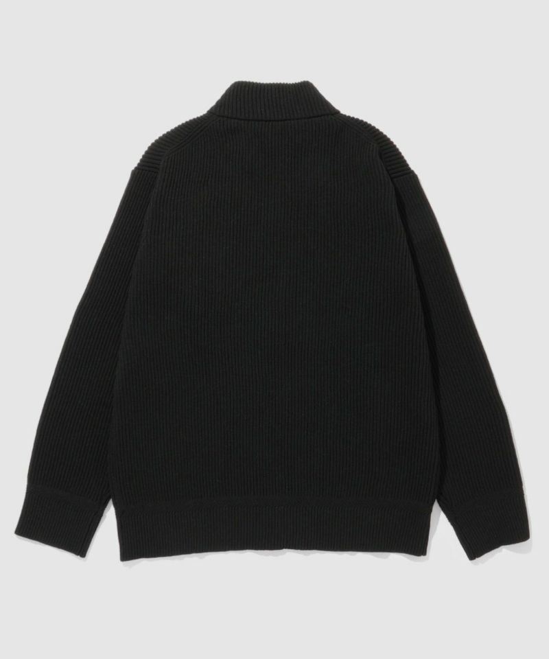 NAVY 畦ドライバーズニットブルゾン メンズ商品画像-12