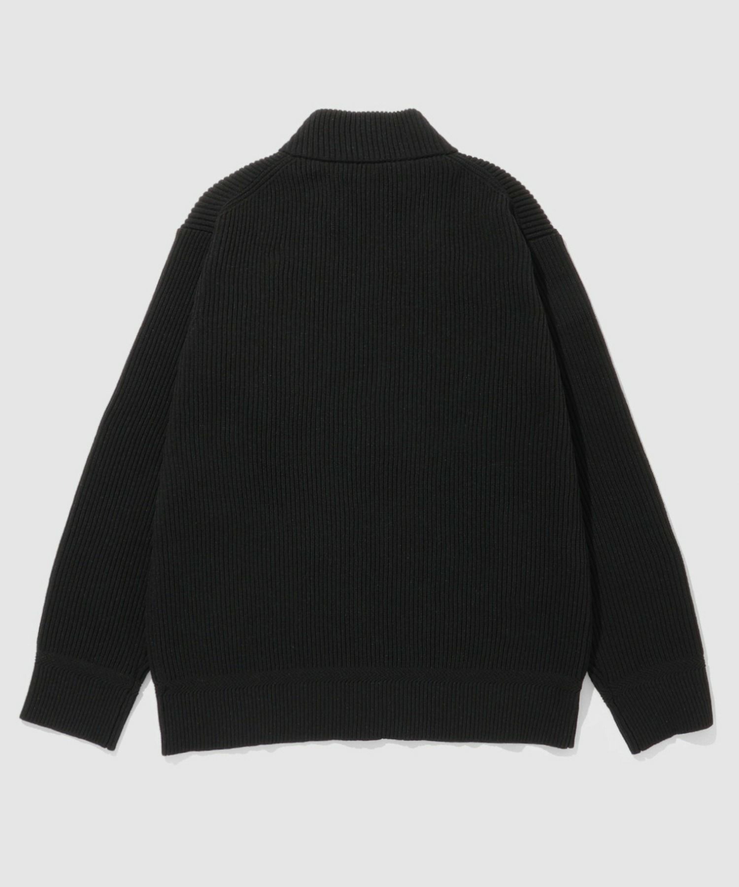 NAVY  畦ドライバーズニットブルゾン メンズ商品画像-12