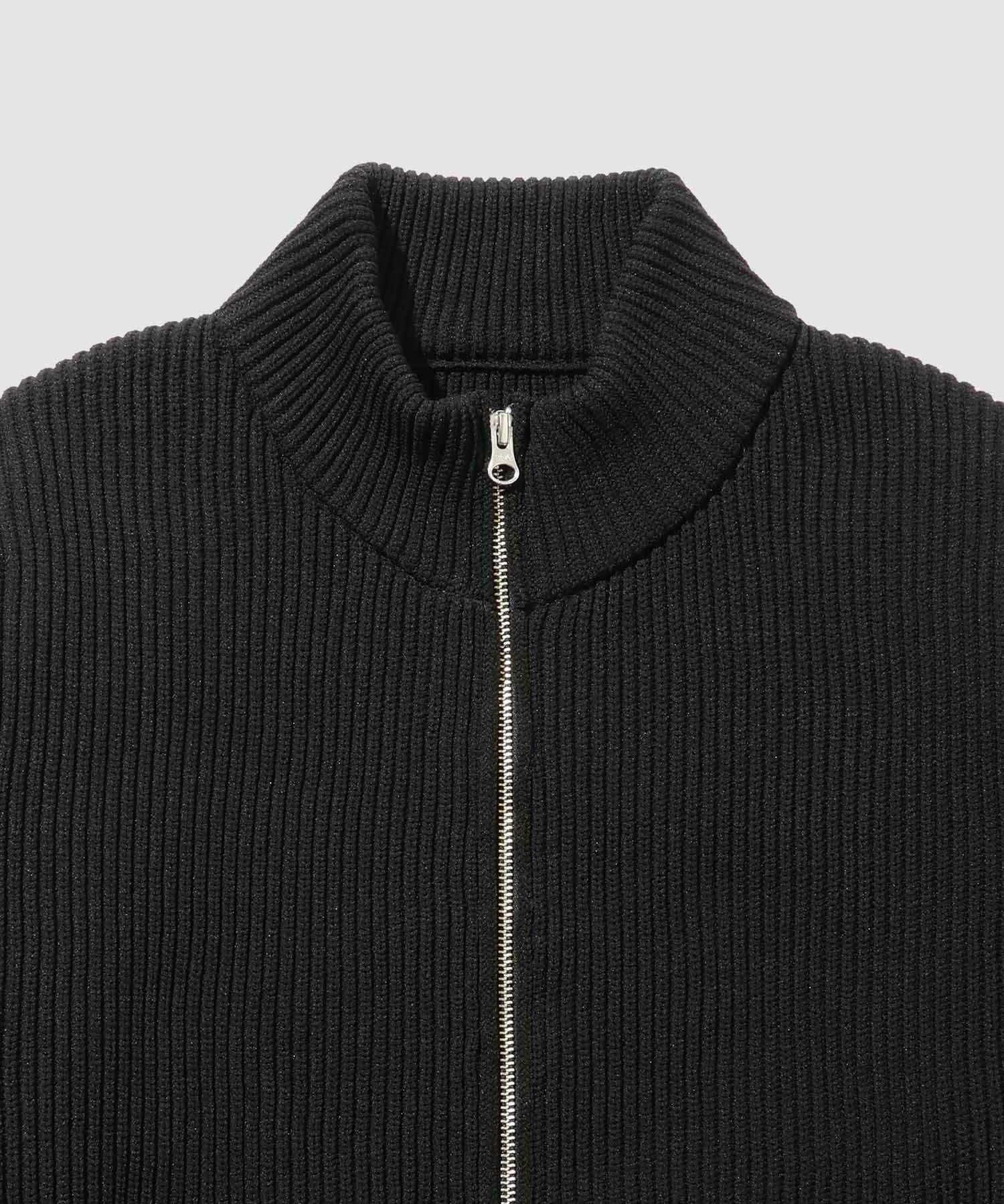 NAVY  畦ドライバーズニットブルゾン メンズ商品画像-13