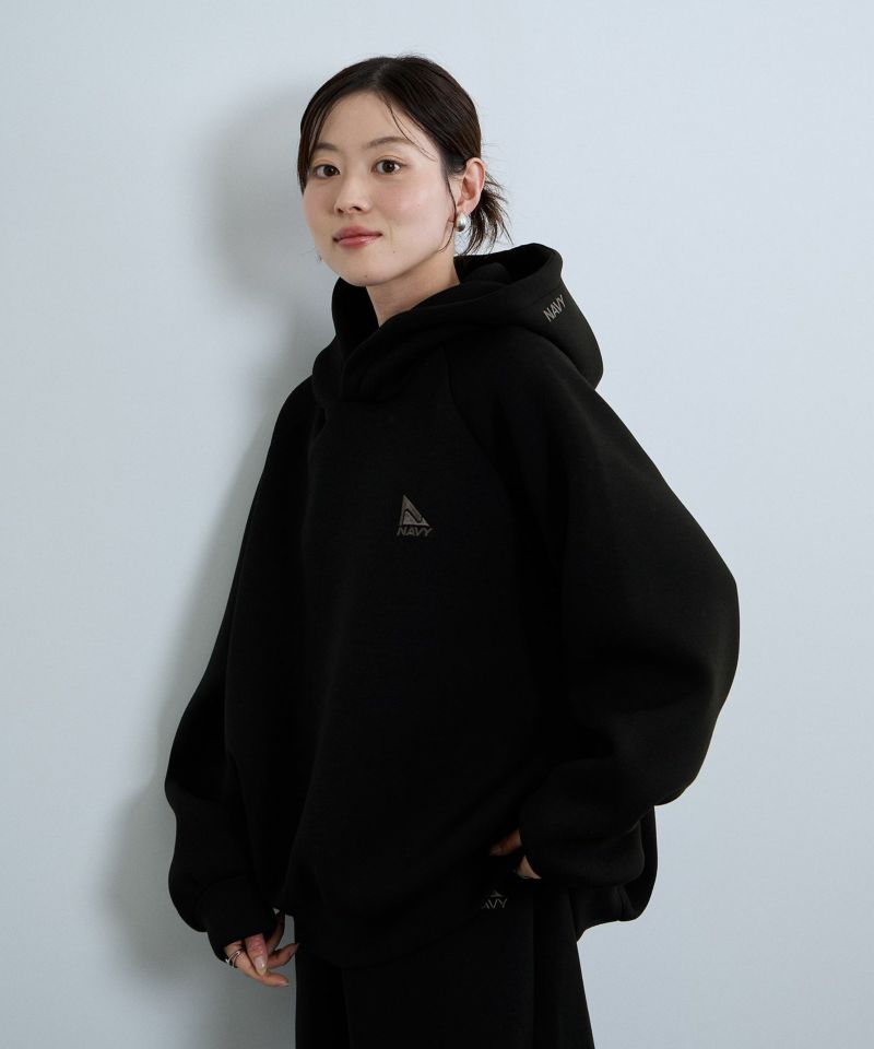 nAvy ポンチ素材ワイドパーカー レディース