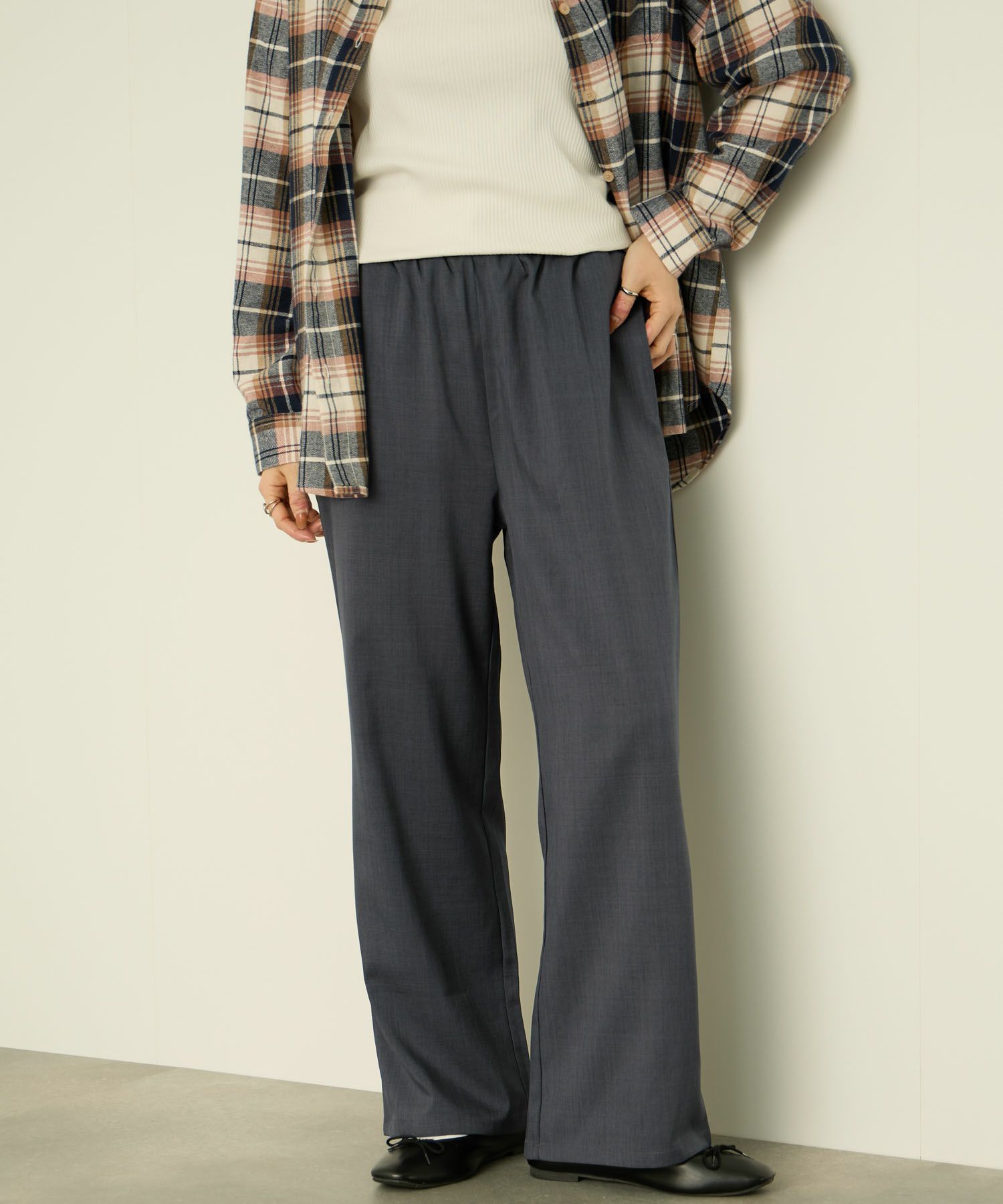 nAvy ワイドストレートパンツ レディース