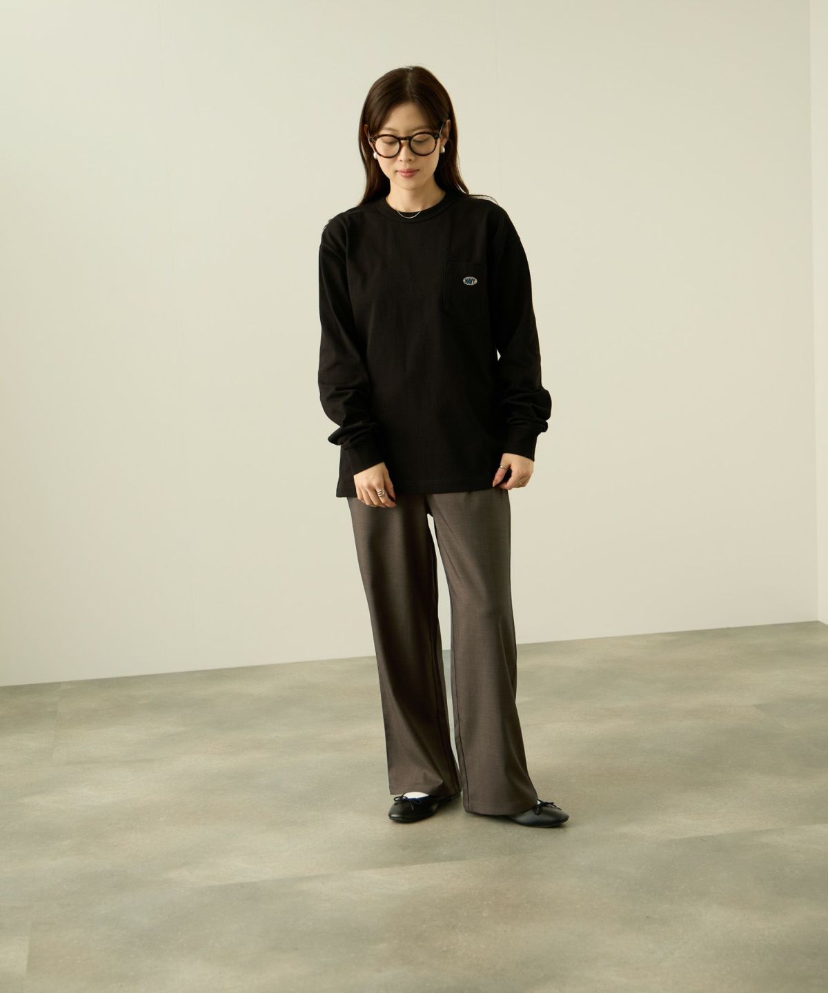 nAvy ワイドストレートパンツ レディース