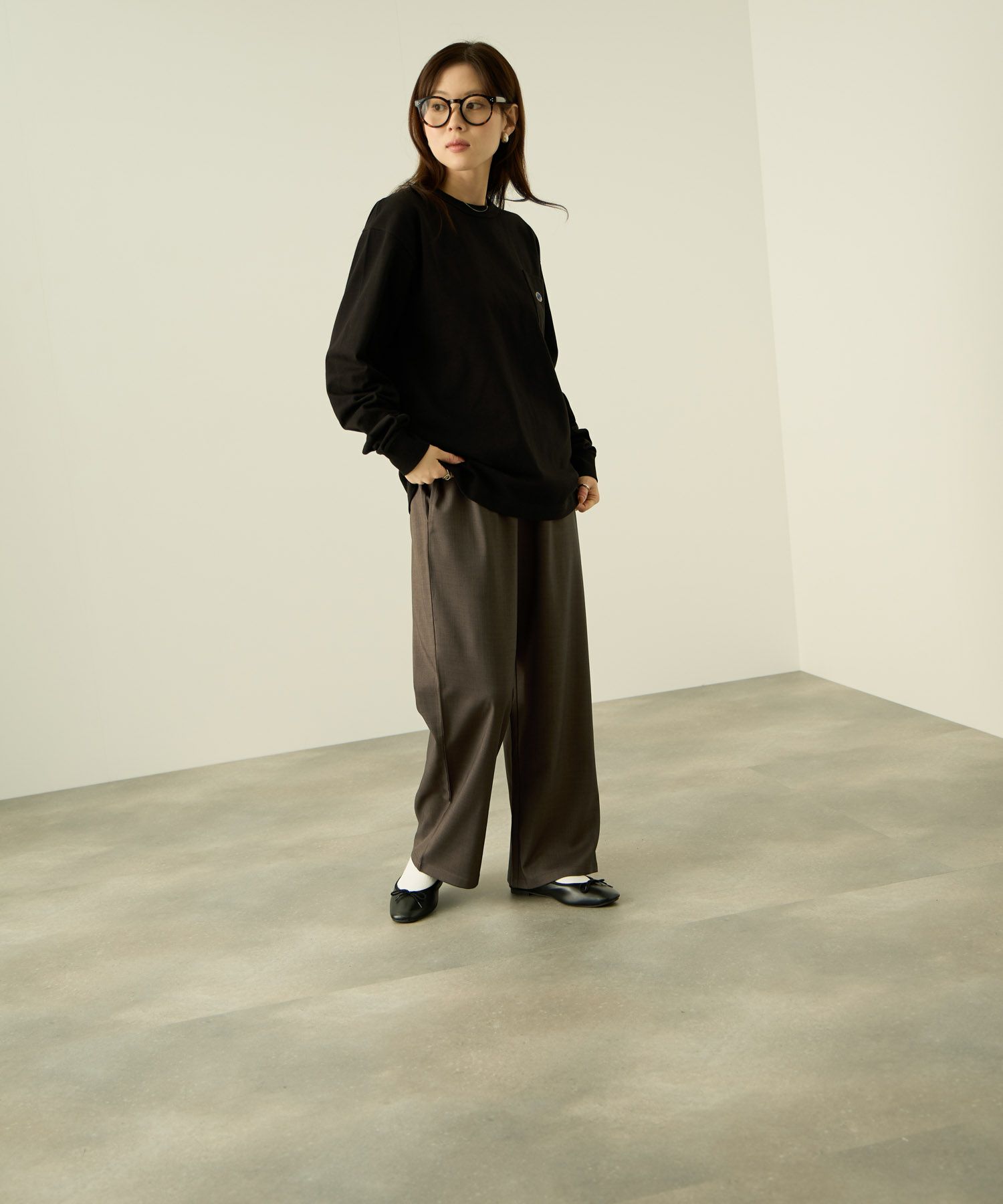 nAvy ワイドストレートパンツ レディース