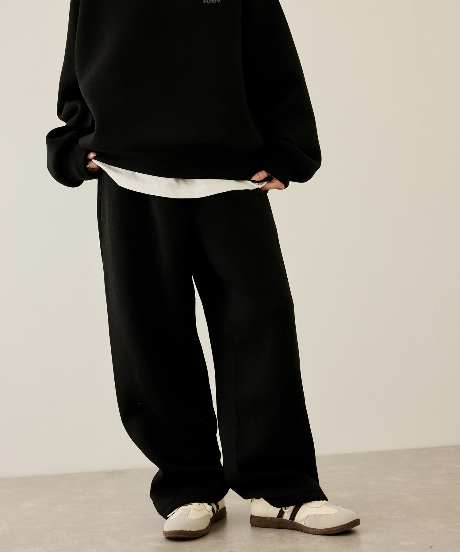 [値下げ]nAvy  ポンチ素材ワイドパンツ レディース商品画像-3