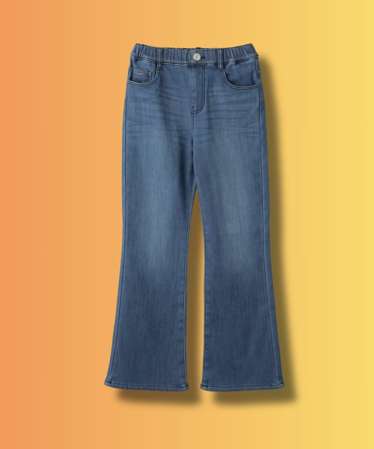 NAVY  MAC HEAT 特暖 デニムパンツ フレア キッズ商品サムネイル-2