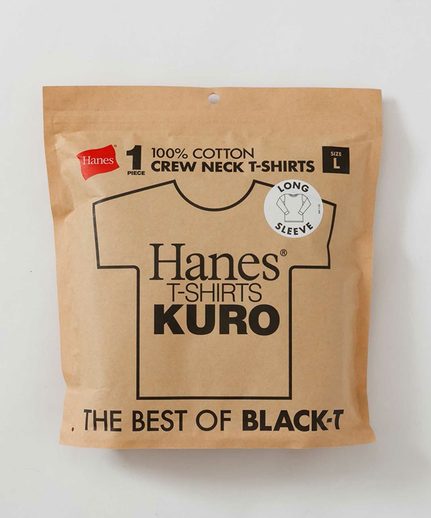 Hanes  KURO クルーネックロングスリーブTシャツ メンズ メール便 対応商品商品画像-1