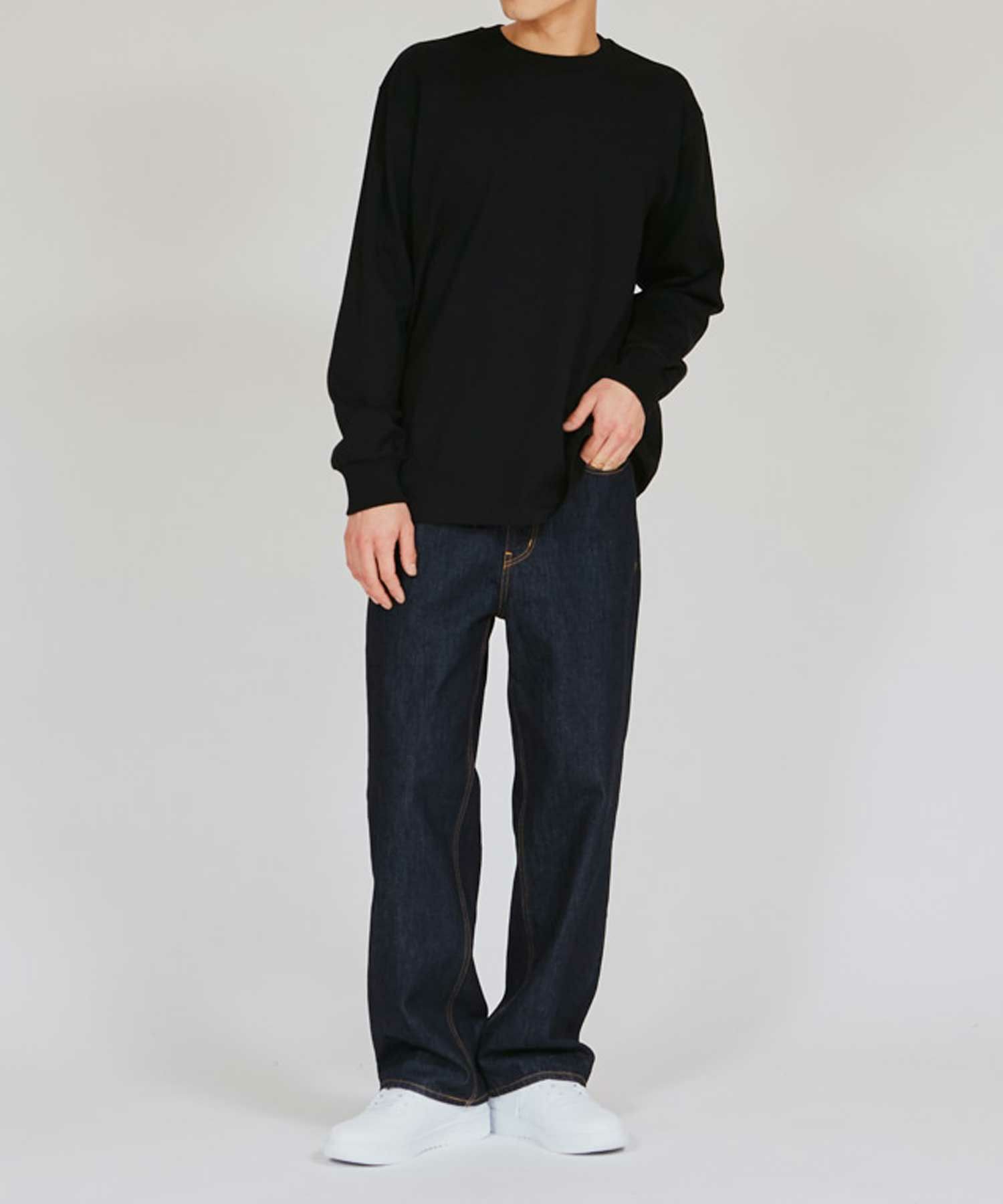 Hanes  KURO クルーネックロングスリーブTシャツ メンズ メール便 対応商品商品画像-5