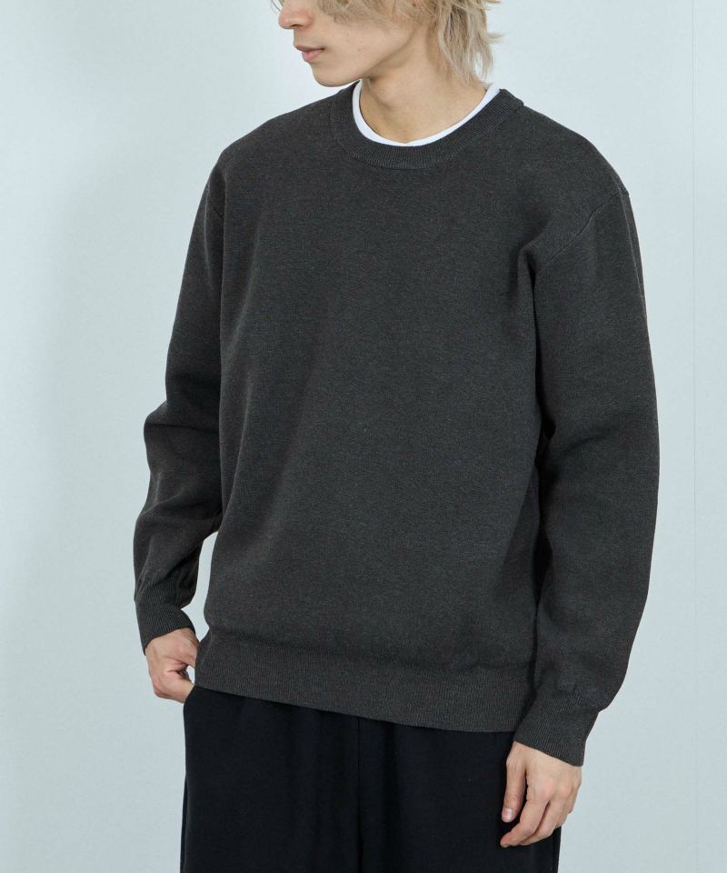 [期間限定価格]NAVY  快適ニット ミラノリブクルーネック メンズ商品画像-1