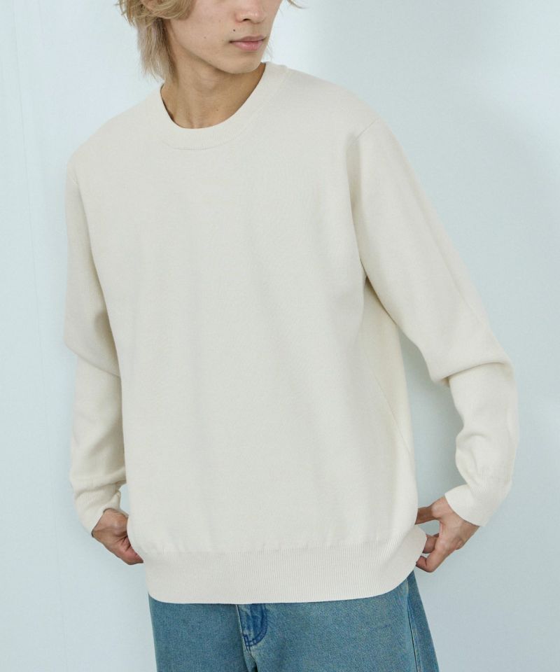 [期間限定価格]NAVY  快適ニット ミラノリブクルーネック メンズ商品画像-2