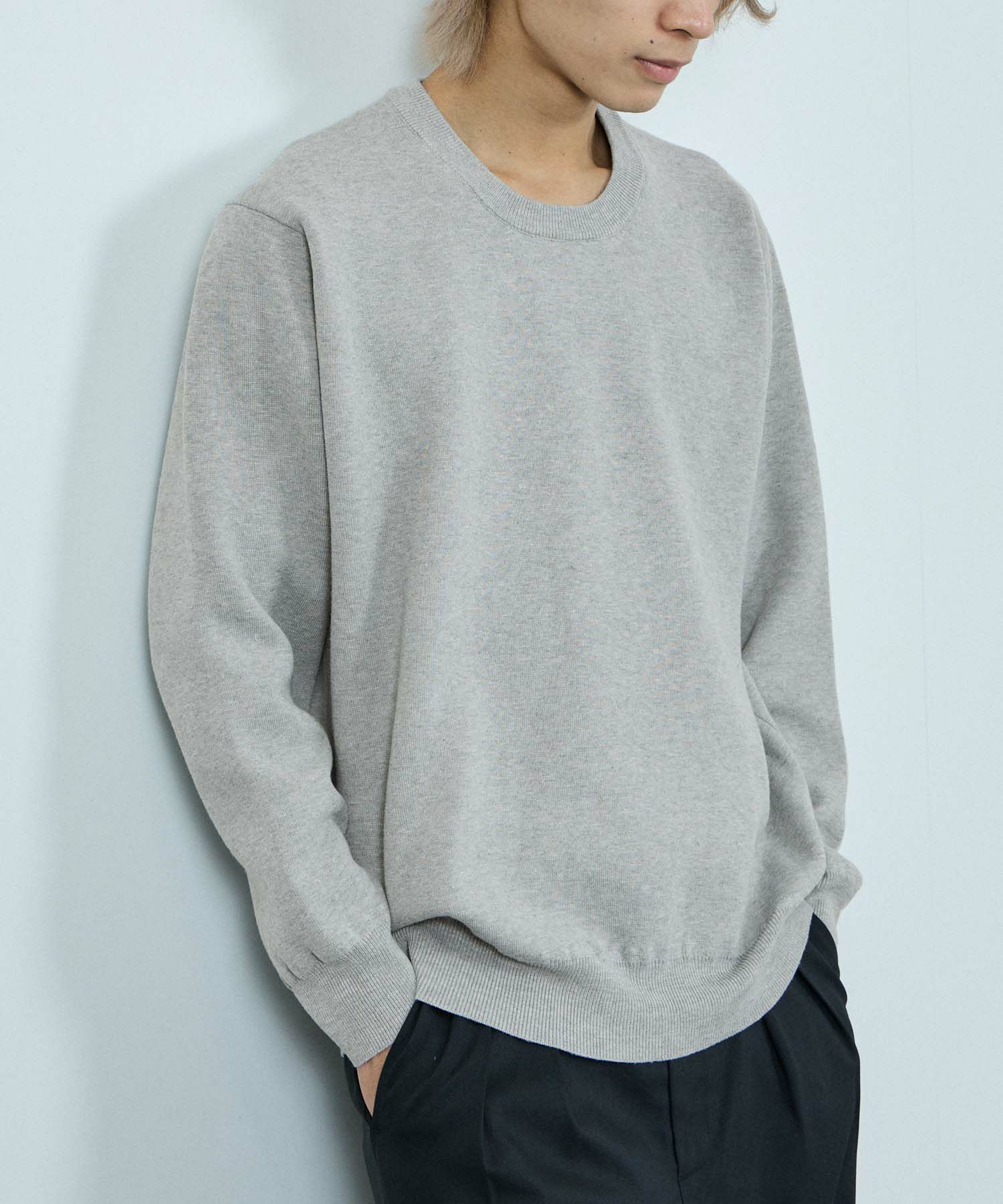 NAVY 快適ニット ミラノリブクルーネック メンズ