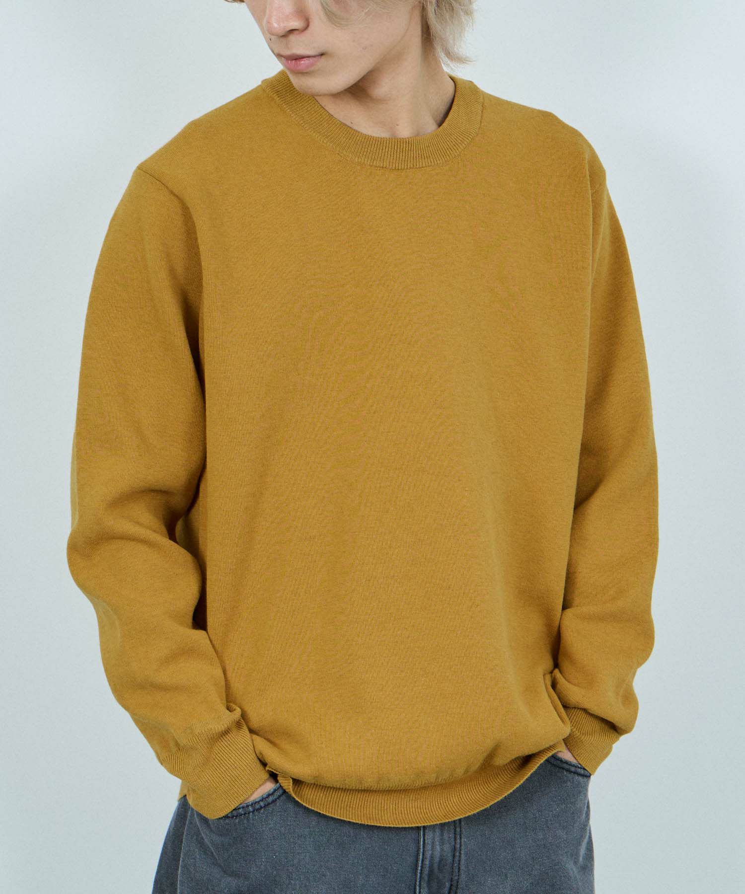 NAVY  快適ニット ミラノリブクルーネック メンズ商品画像-4