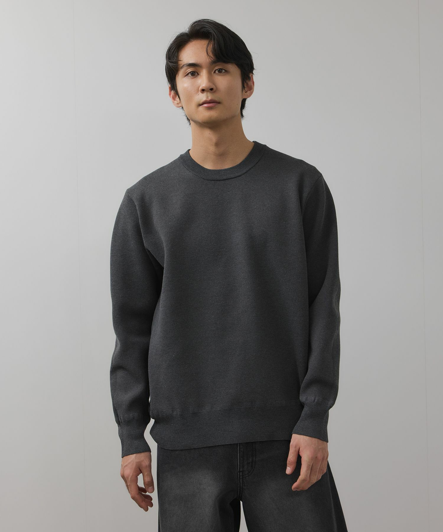 NAVY  快適ニット ミラノリブクルーネック メンズ商品サムネイル-7