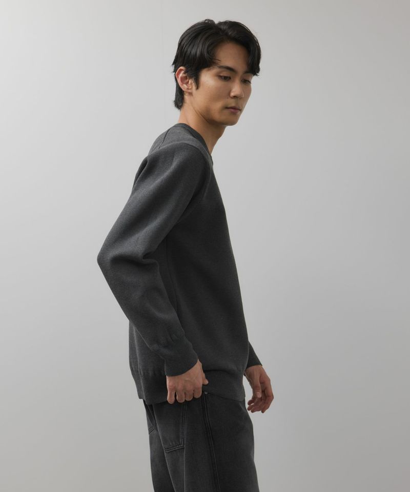 NAVY  快適ニット ミラノリブクルーネック メンズ商品画像-8