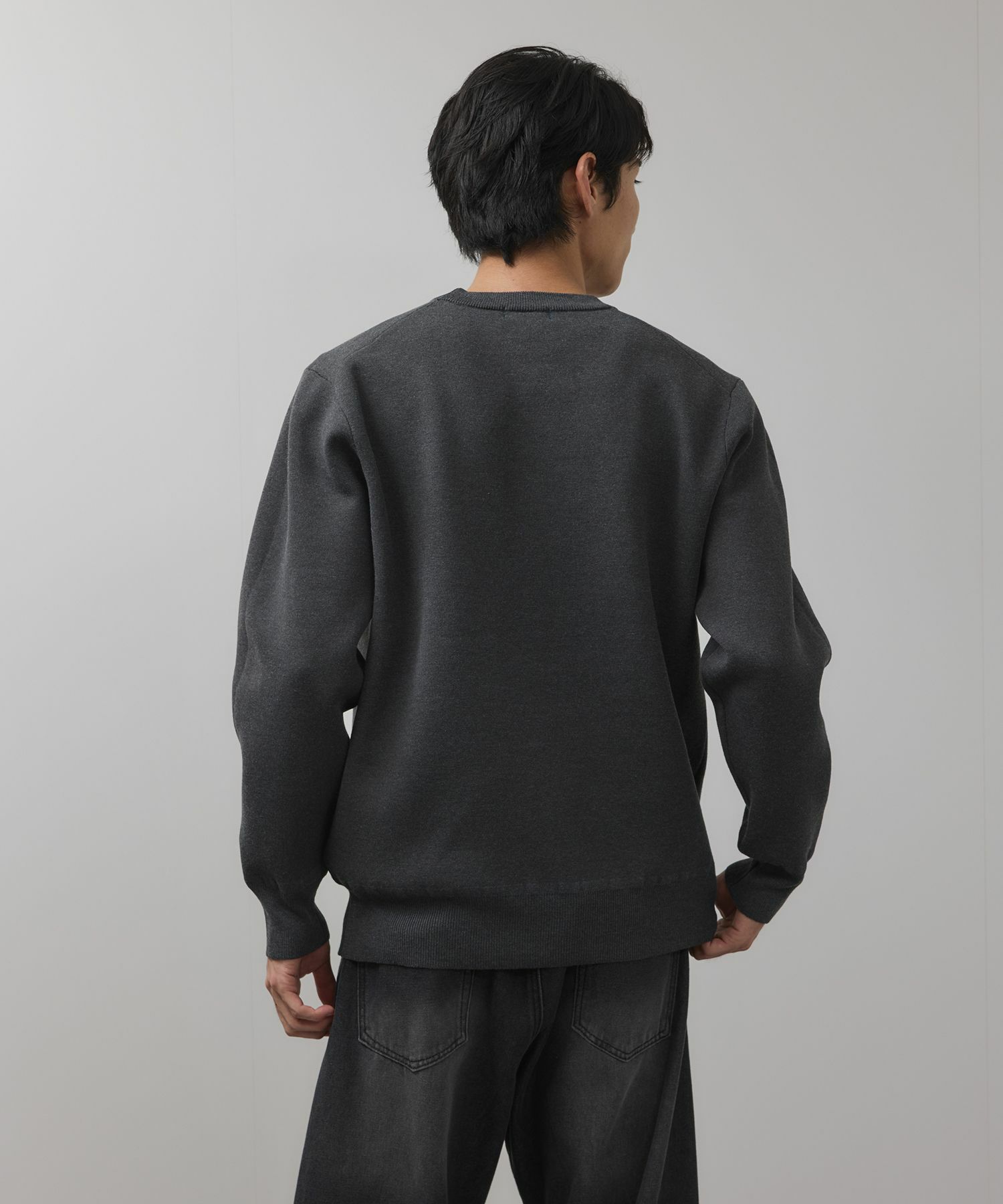 NAVY  快適ニット ミラノリブクルーネック メンズ商品画像-9