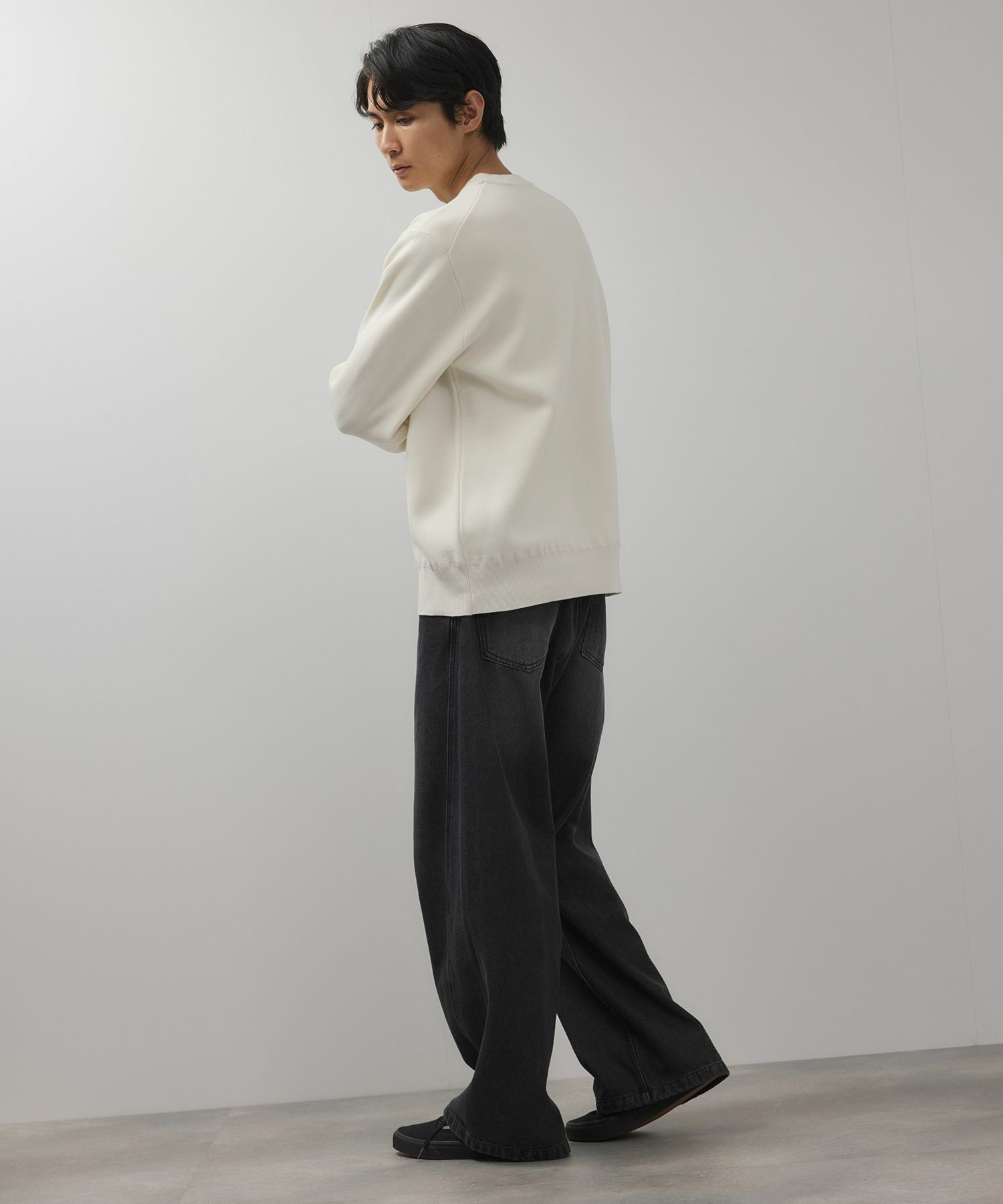 NAVY  快適ニット ミラノリブクルーネック メンズ商品サムネイル-14