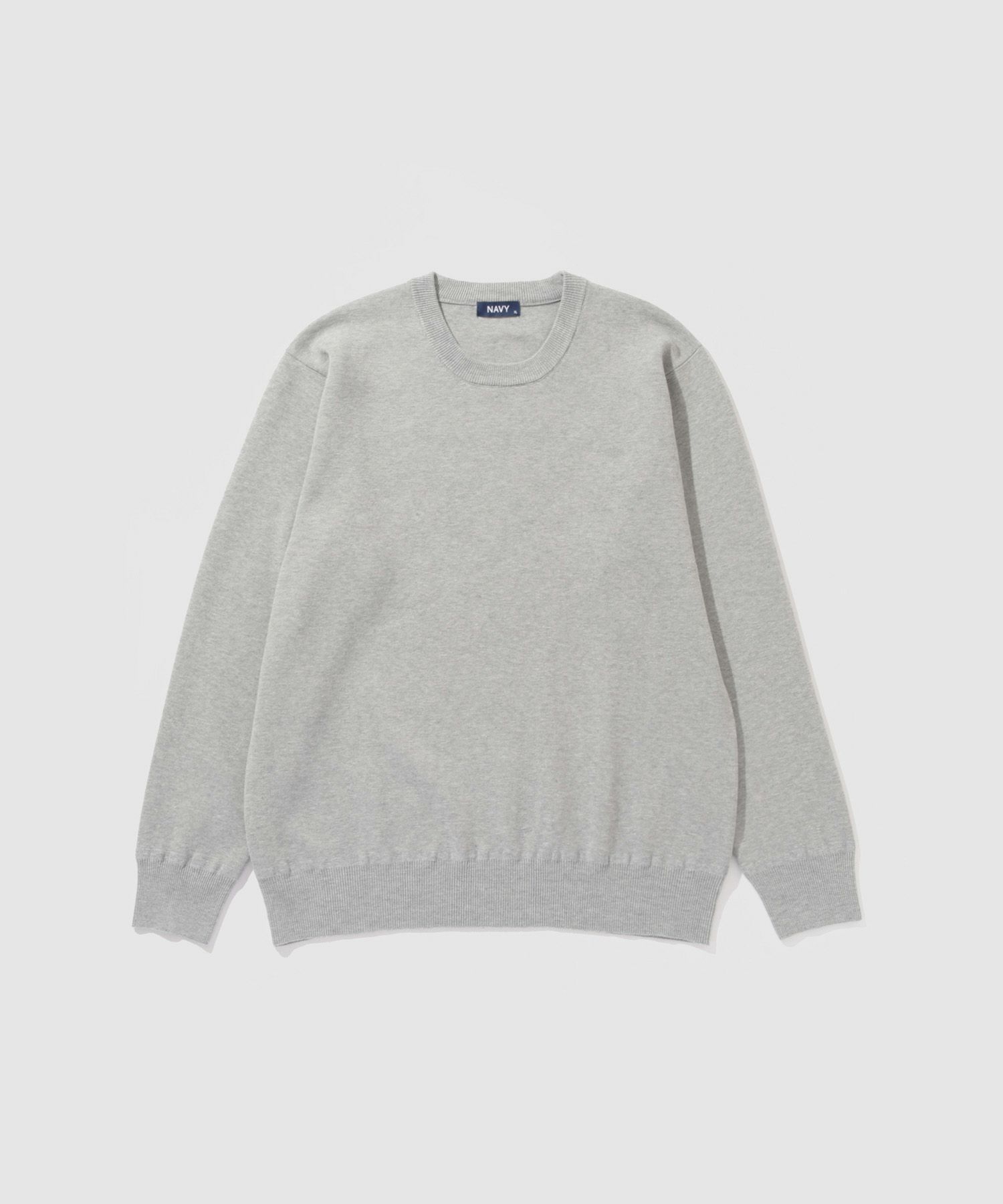 NAVY 快適ニット ミラノリブクルーネック メンズ