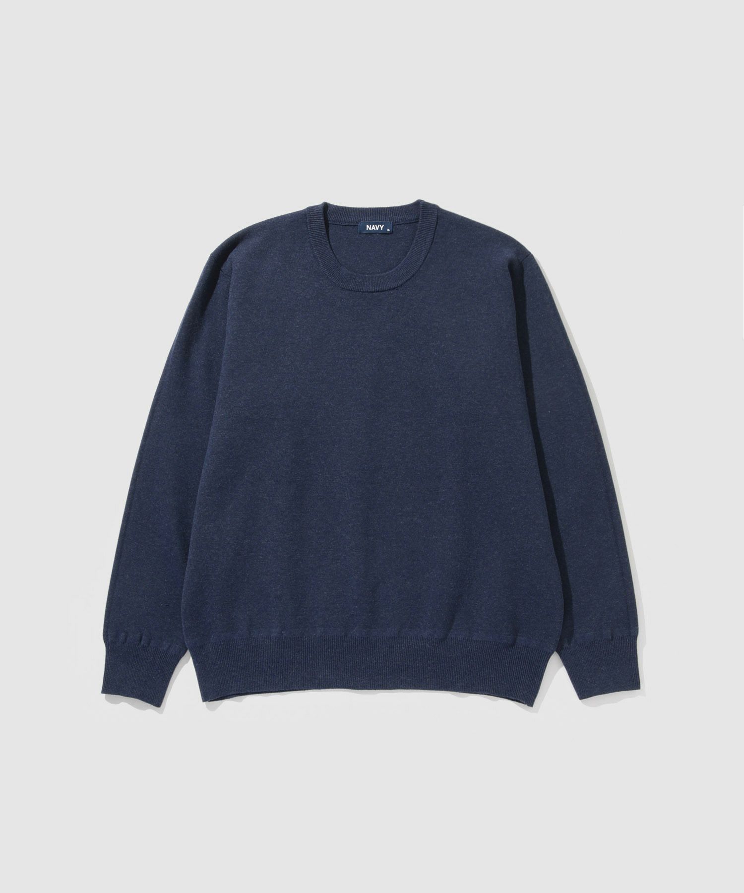 NAVY 快適ニット ミラノリブクルーネック メンズ