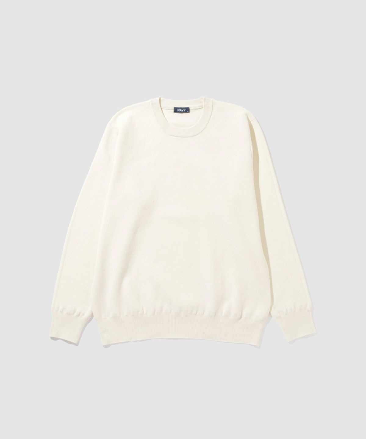 NAVY 快適ニット ミラノリブクルーネック メンズ