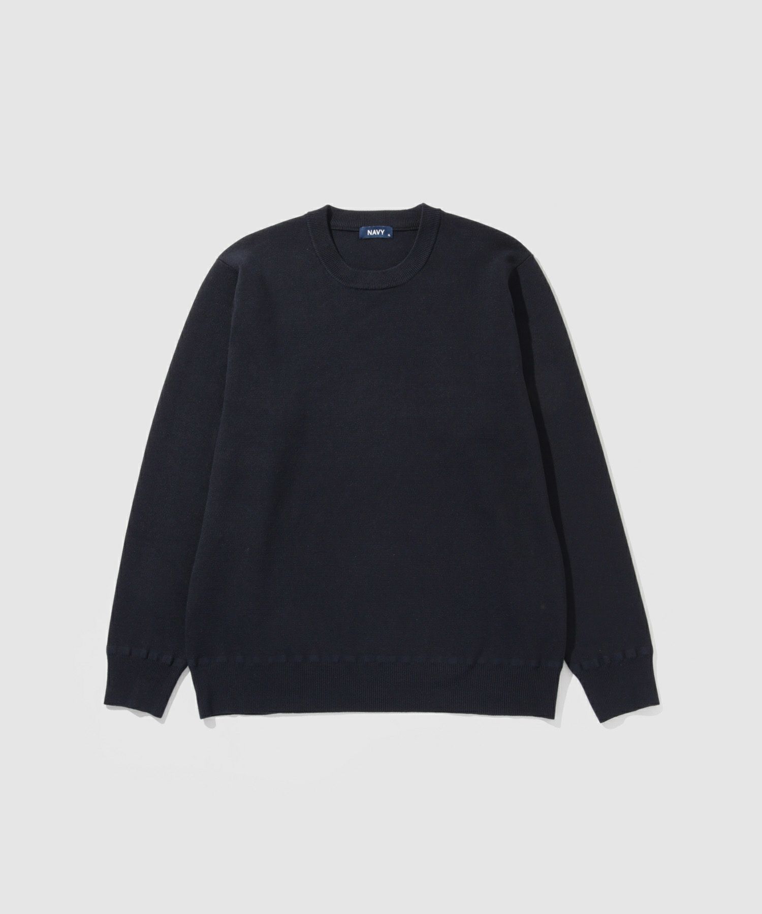 NAVY 快適ニット ミラノリブクルーネック メンズ