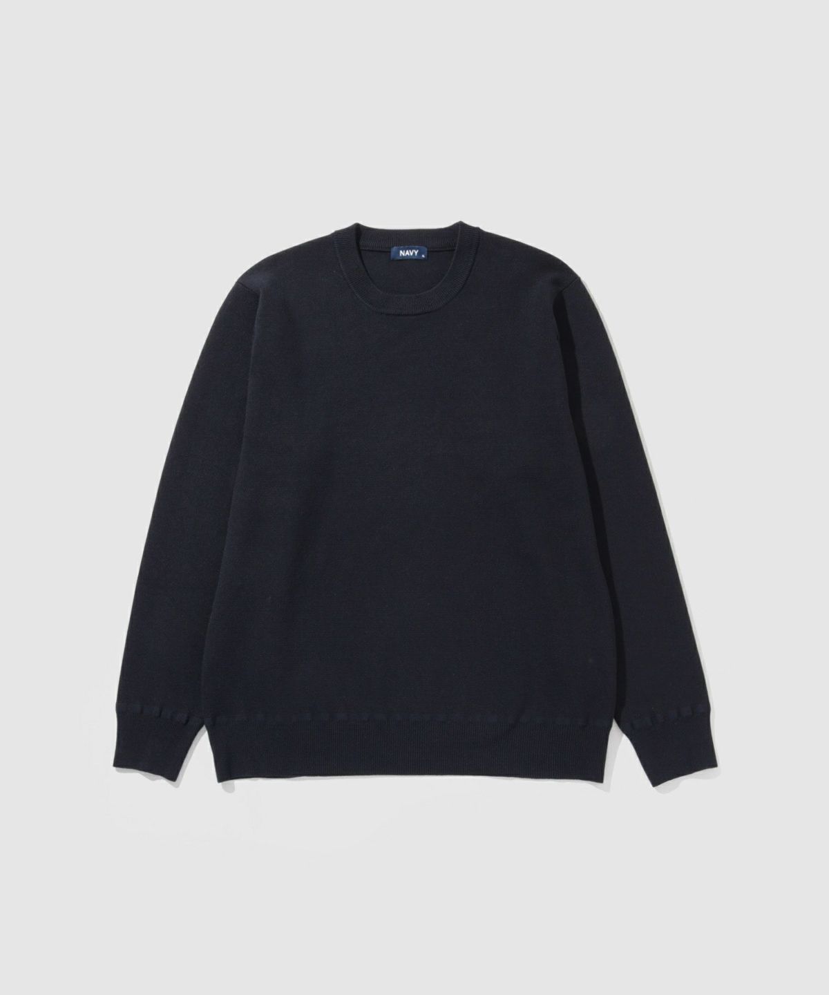 NAVY 快適ニット ミラノリブクルーネック メンズ