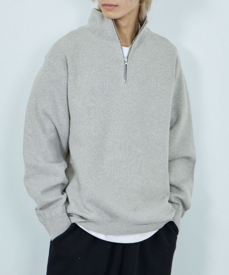 [期間限定価格]NAVY  快適ニット ミラノリブハーフジップ メンズ商品画像-2