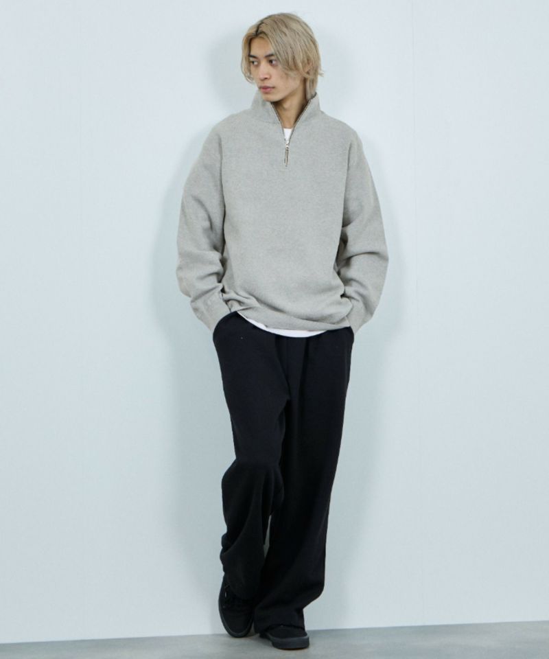 NAVY  快適ニット ミラノリブハーフジップ メンズ商品画像-6