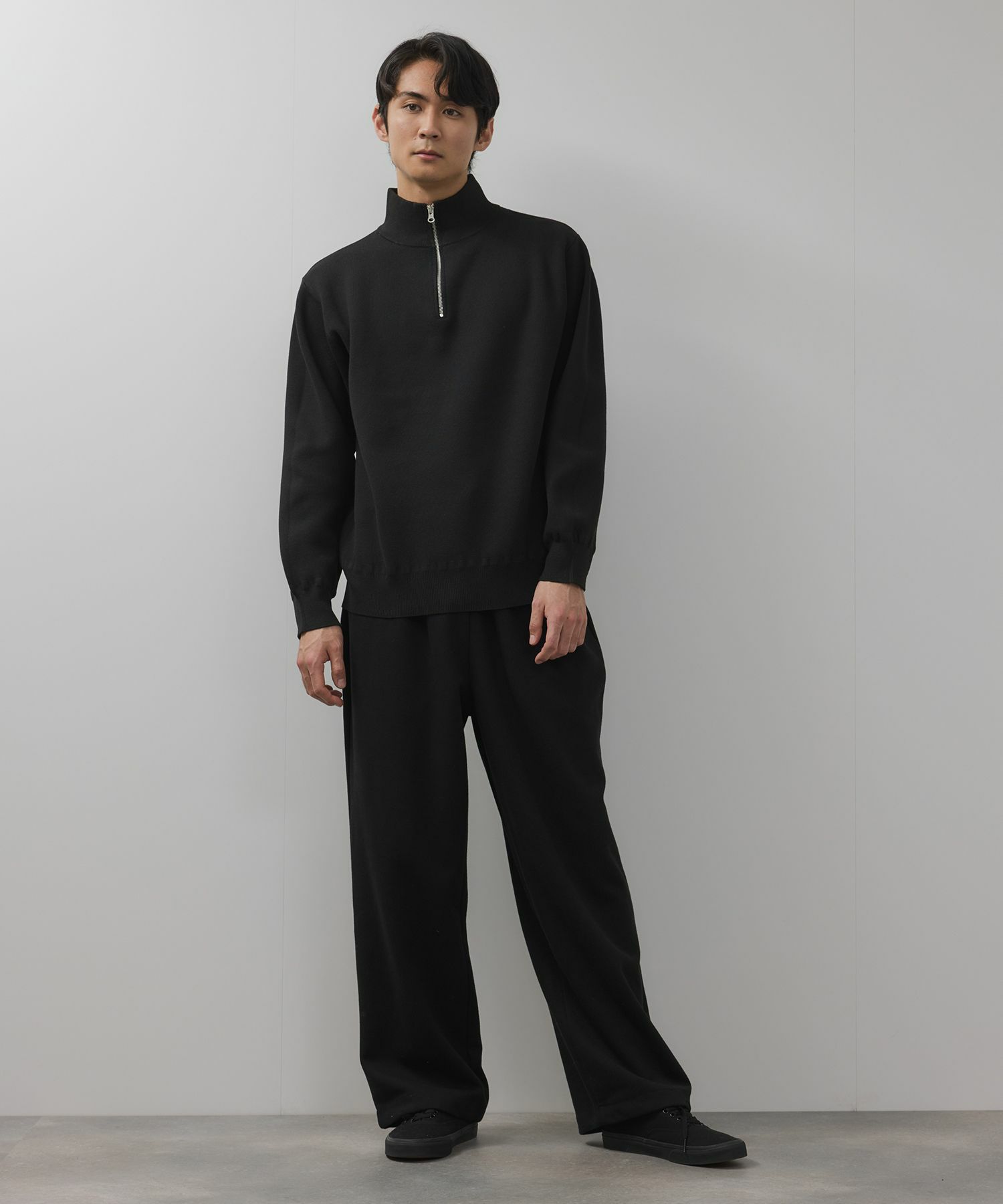 [期間限定価格]NAVY  快適ニット ミラノリブハーフジップ メンズ商品画像-7