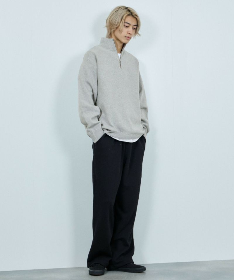 NAVY  快適ニット ミラノリブハーフジップ メンズ商品画像-7