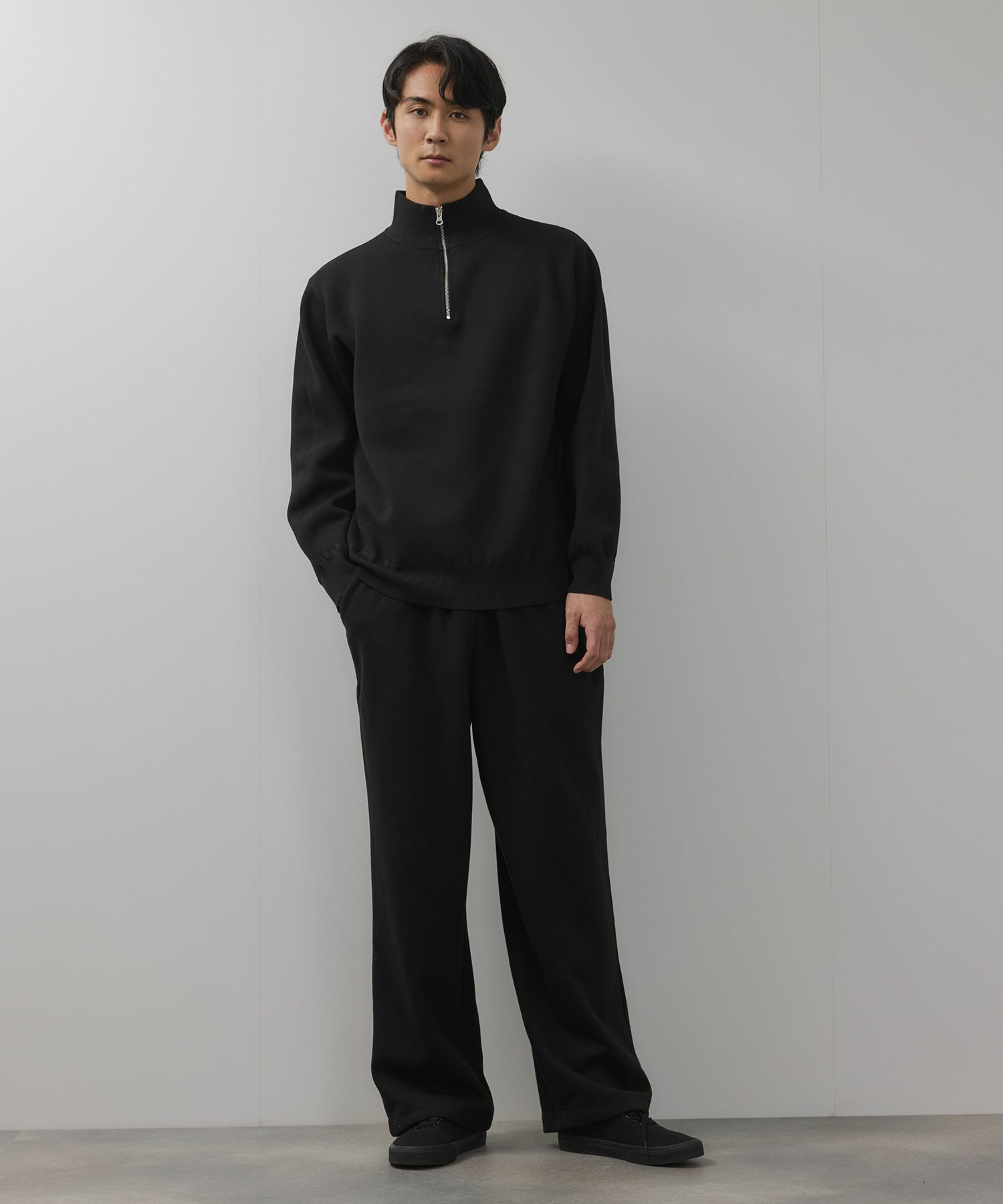 [期間限定価格]NAVY  快適ニット ミラノリブハーフジップ メンズ商品画像-8