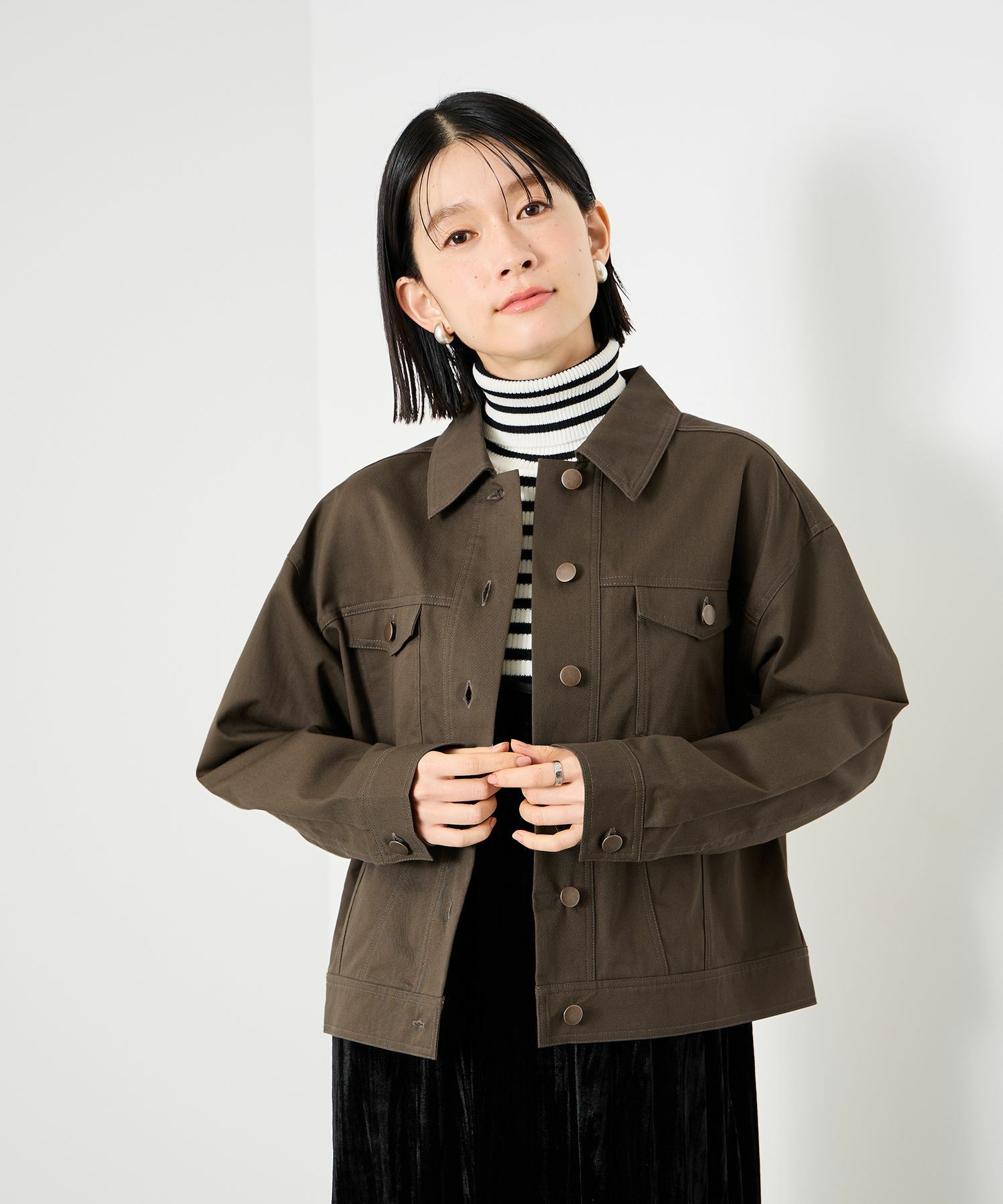 [最終さらに50%OFF]Idnes  ライトワークトラッカージャケット レディース商品画像-1