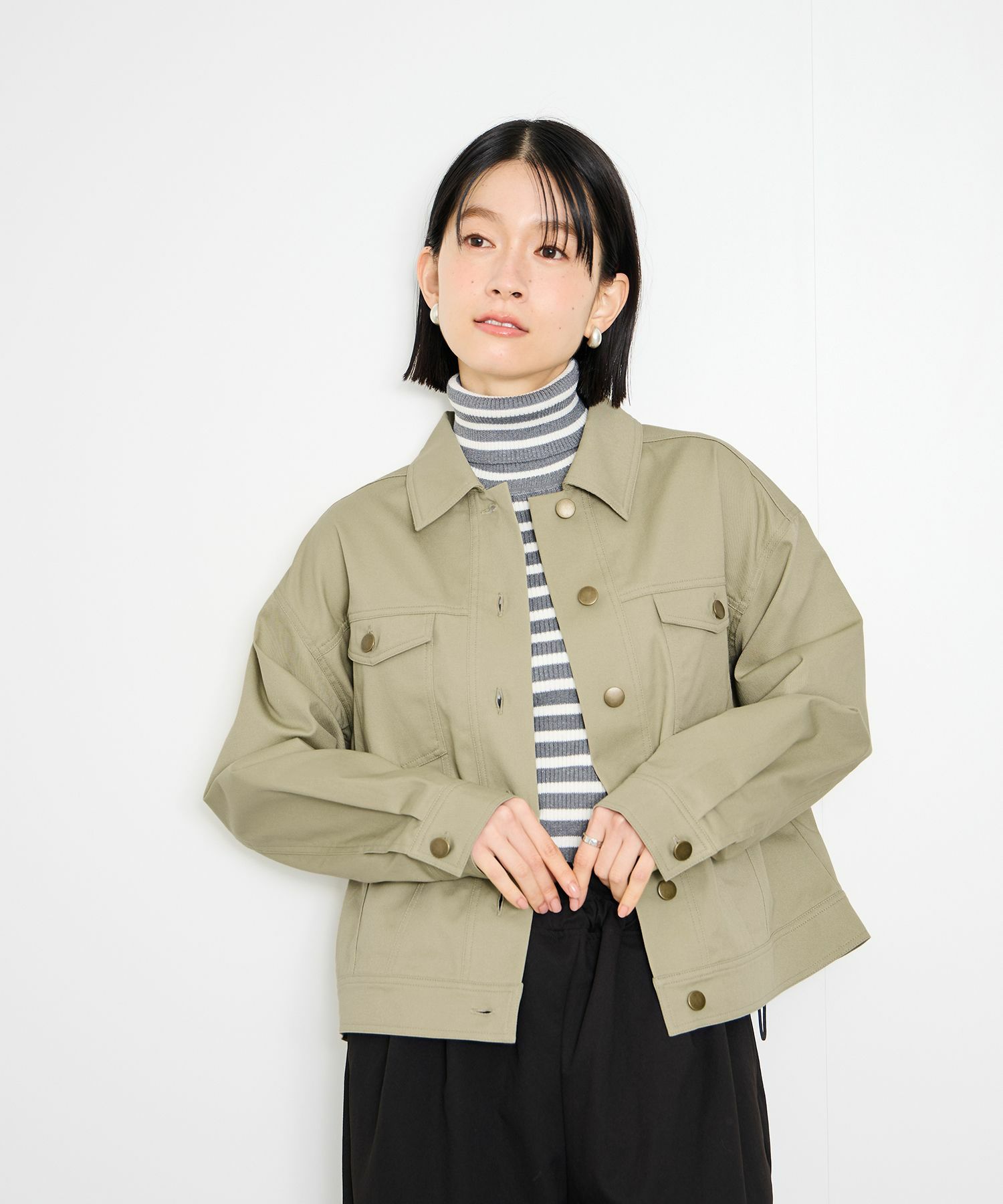 Idnes  ライトワークトラッカージャケット レディース商品画像-3