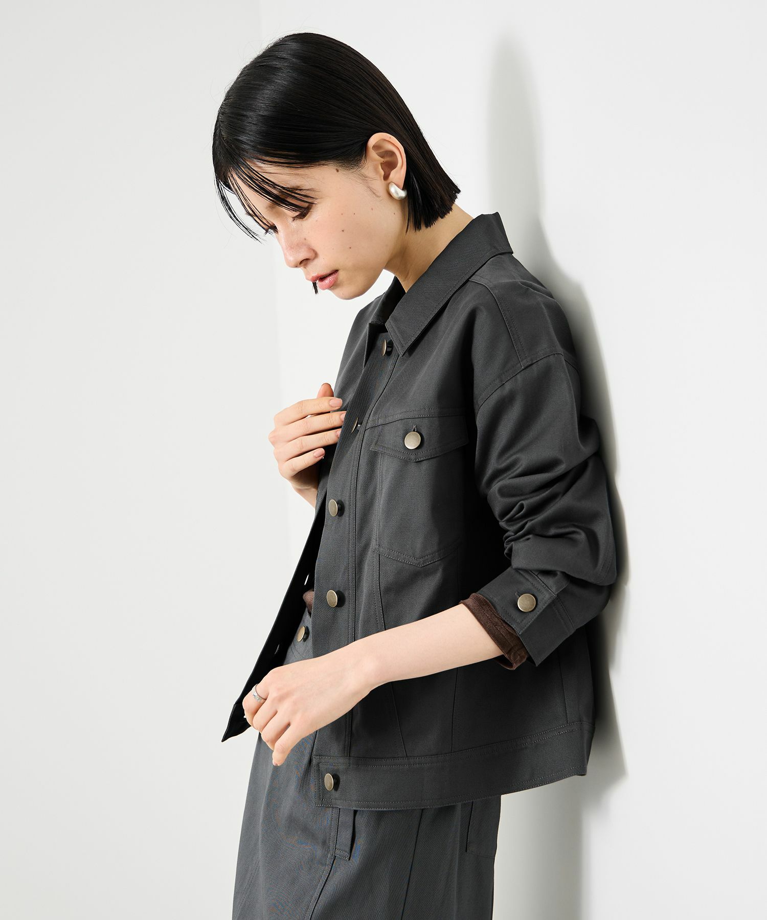 [最終さらに50%OFF]Idnes  ライトワークトラッカージャケット レディース商品画像-9