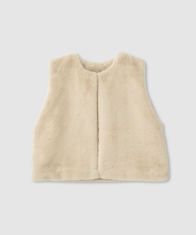 Idnes  フェイクファーベスト レディース商品画像-2