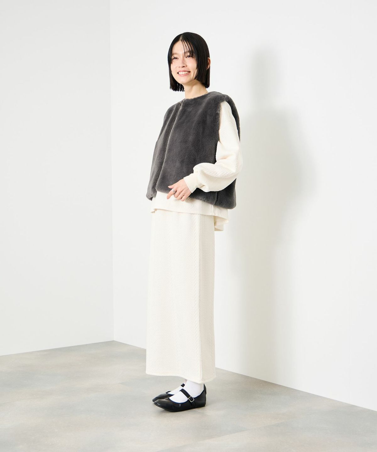 [値下げ]Idnes フェイクファーベスト レディース