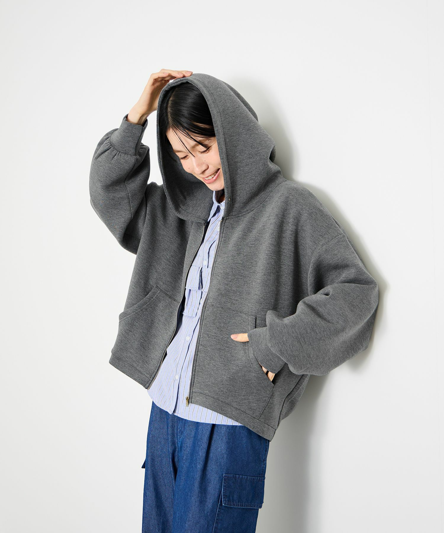 Idnes  ストレッチポンチジップパーカー レディース商品サムネイル-1