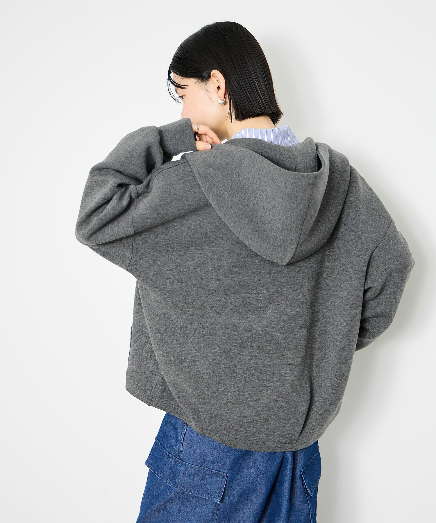 Idnes ストレッチポンチジップパーカー レディース