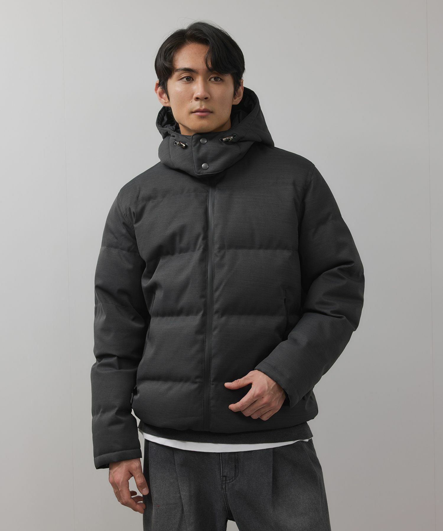 NAVY ウールライクプレミアムダウンジャケット メンズ商品画像-1