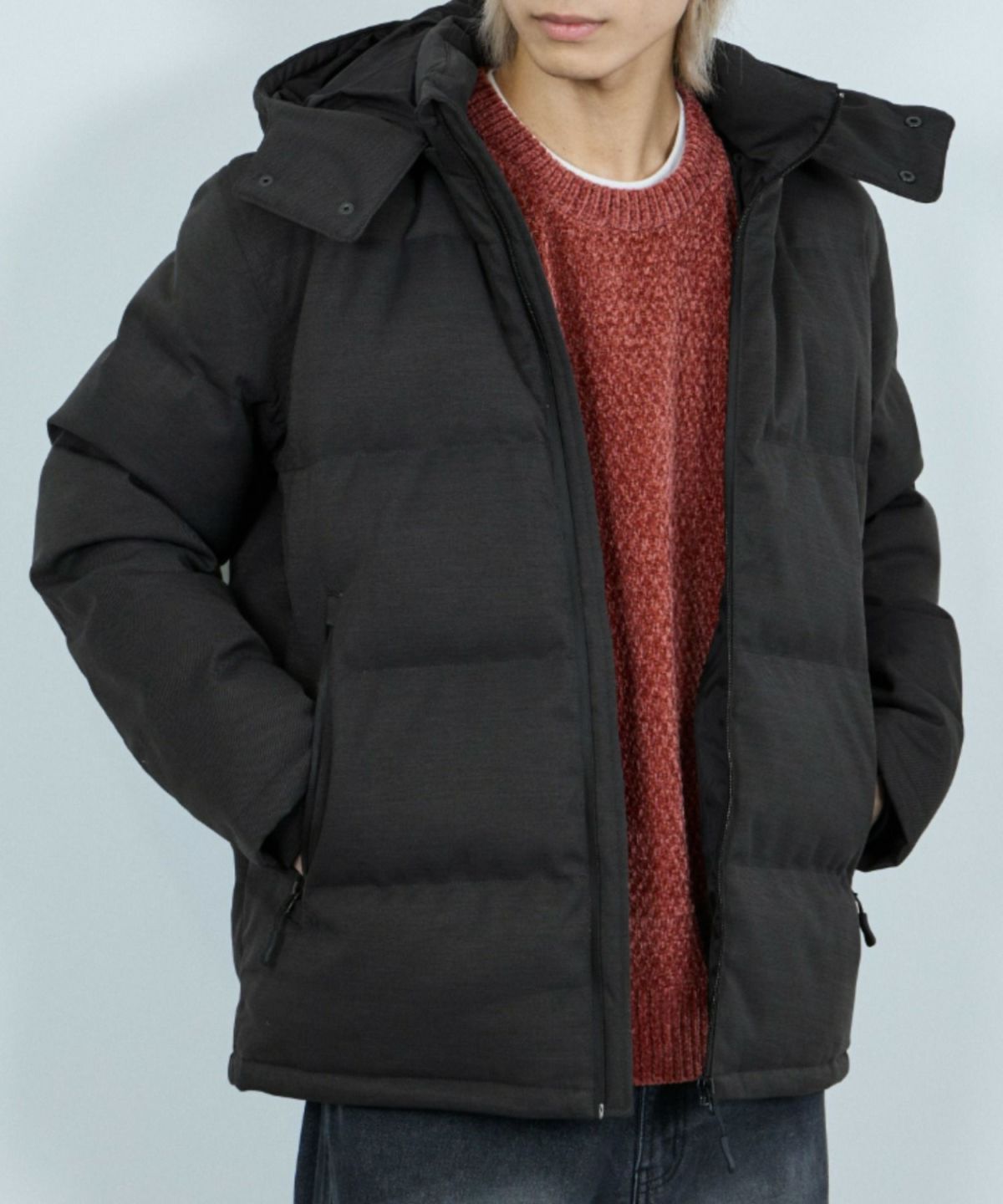 NAVY ウールライクプレミアムダウンジャケット メンズ