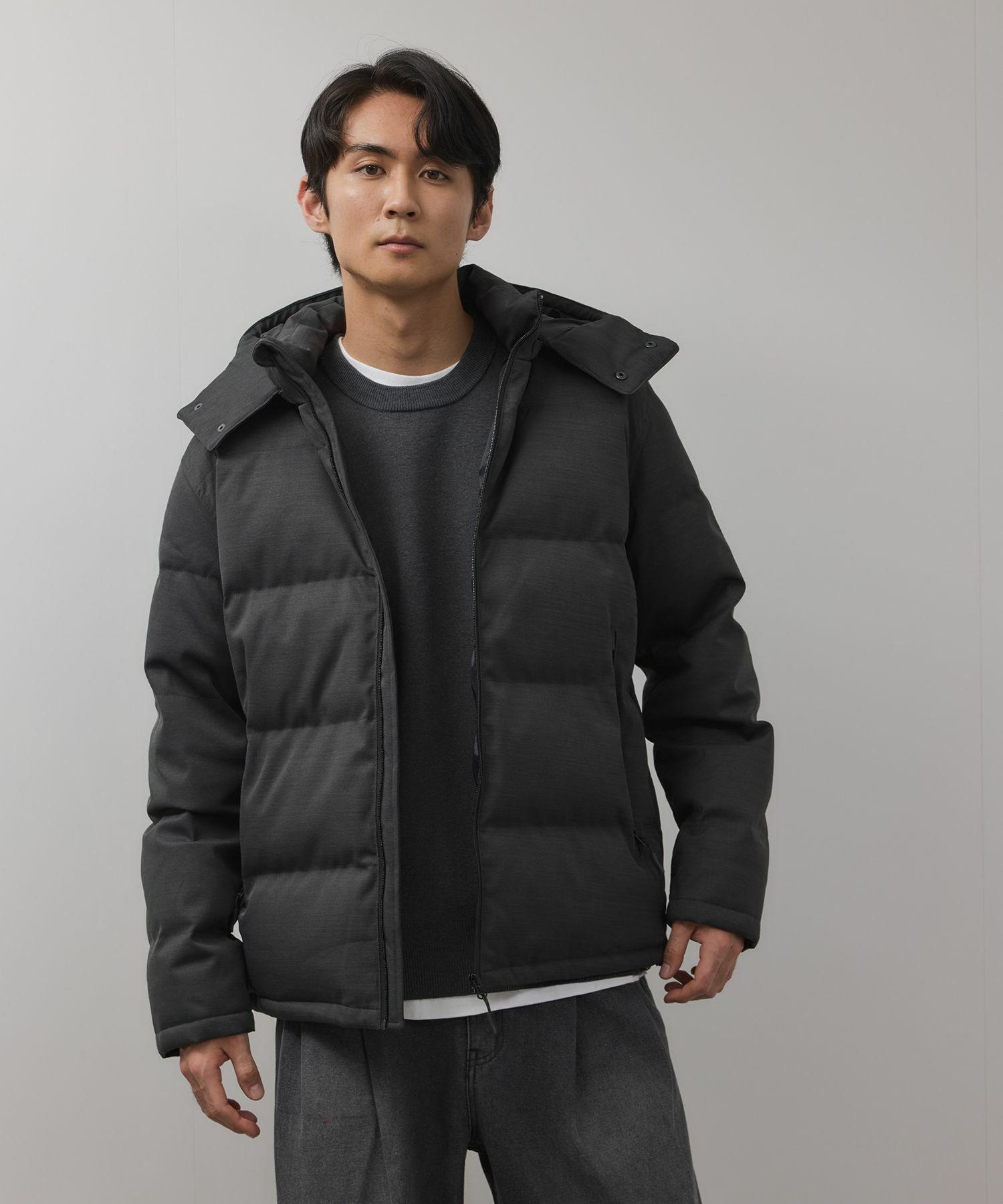 NAVY ウールライクプレミアムダウンジャケット メンズ