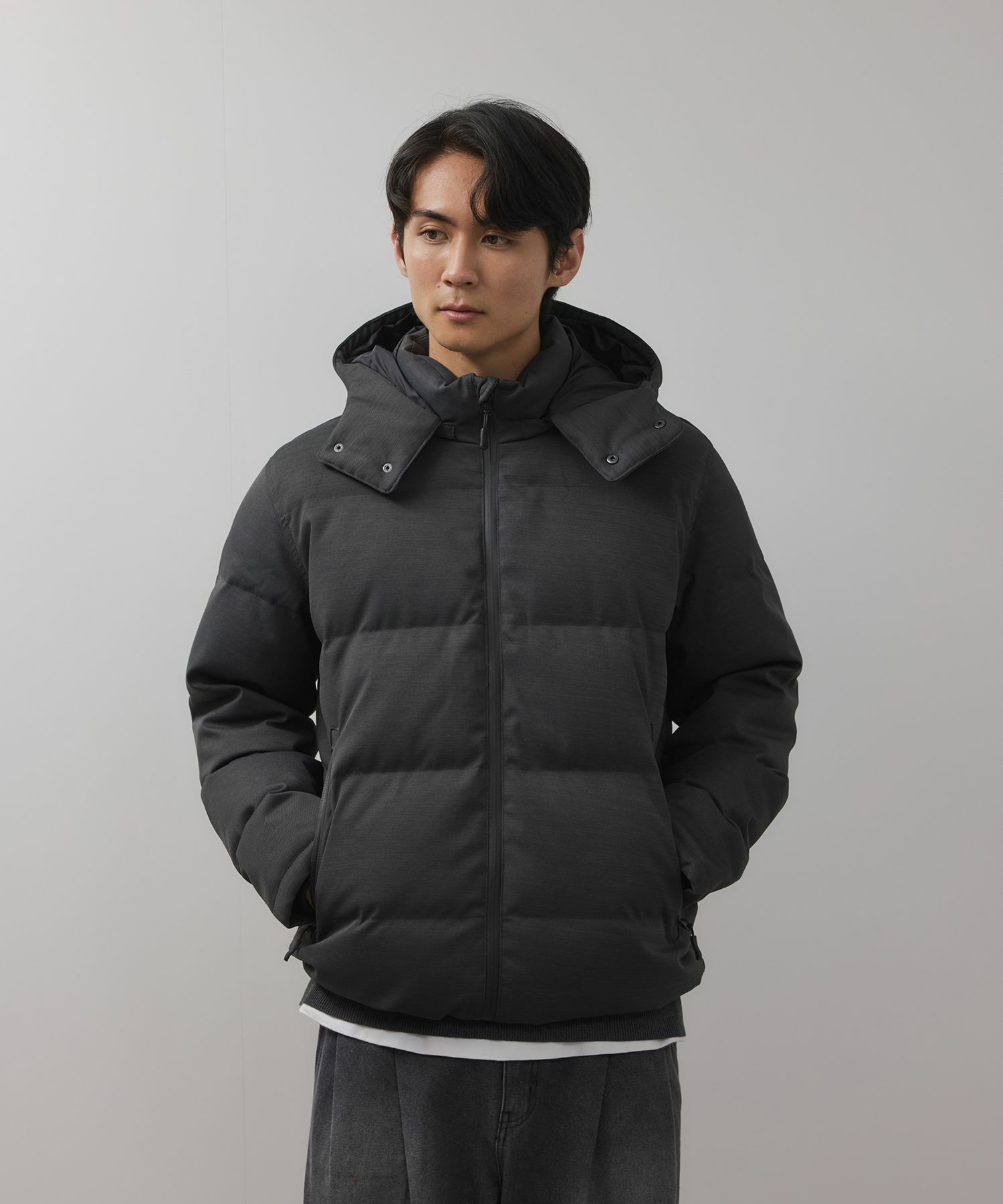 NAVY ウールライクプレミアムダウンジャケット メンズ商品画像-5