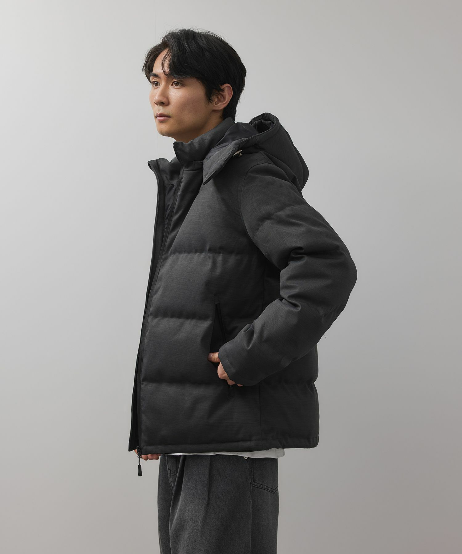 NAVY ウールライクプレミアムダウンジャケット メンズ