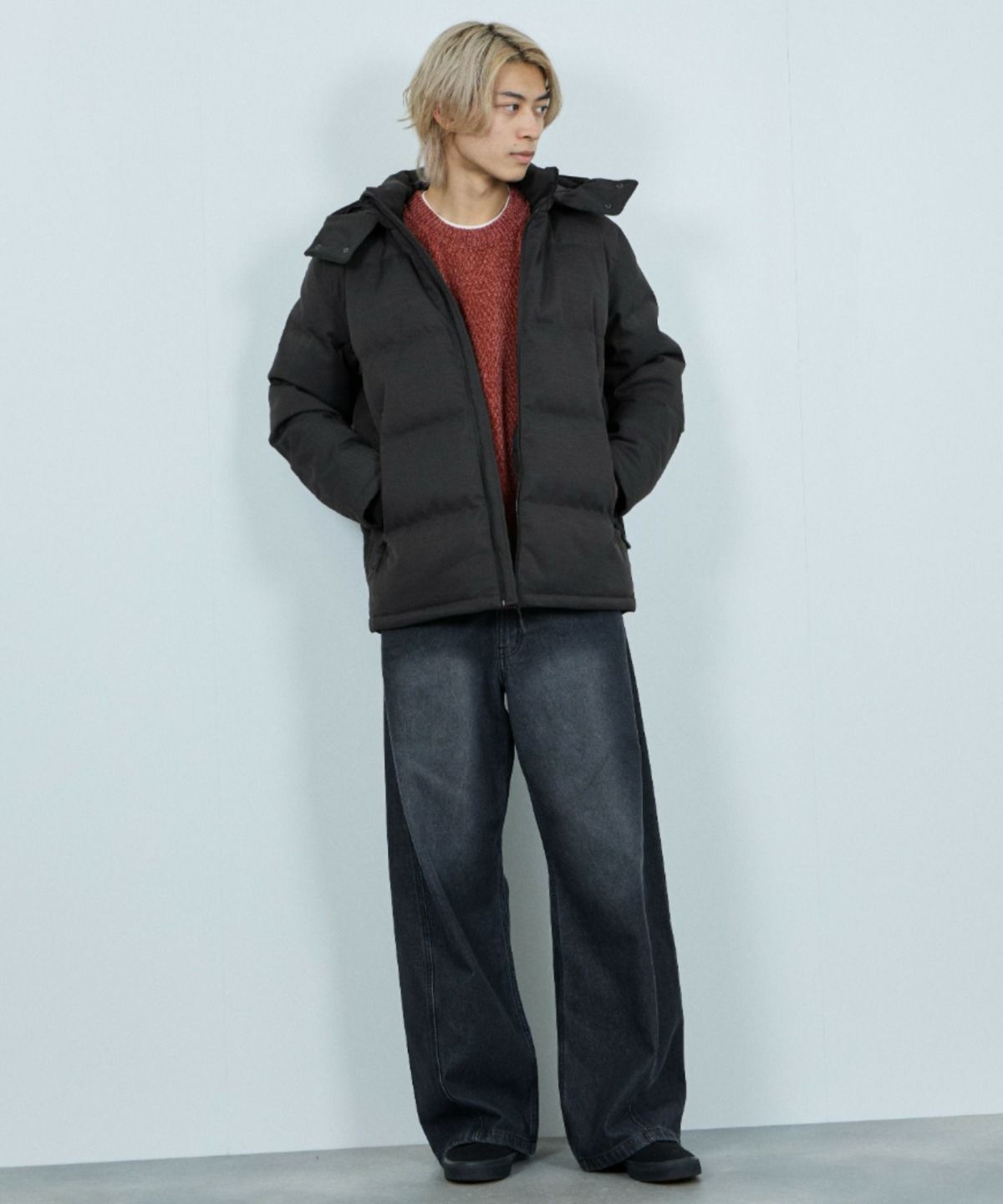 NAVY ウールライクプレミアムダウンジャケット メンズ