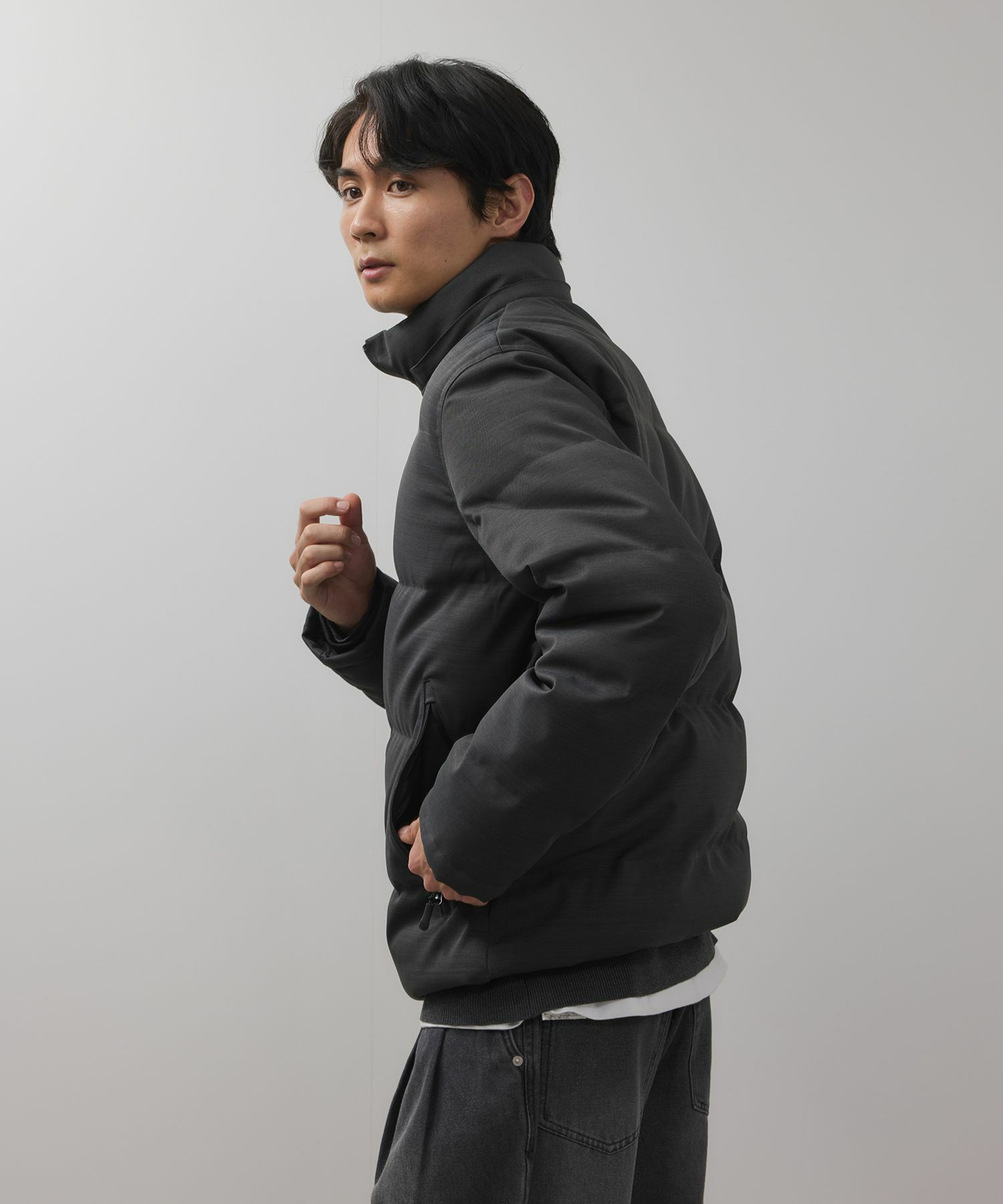 NAVY ウールライクプレミアムダウンジャケット メンズ